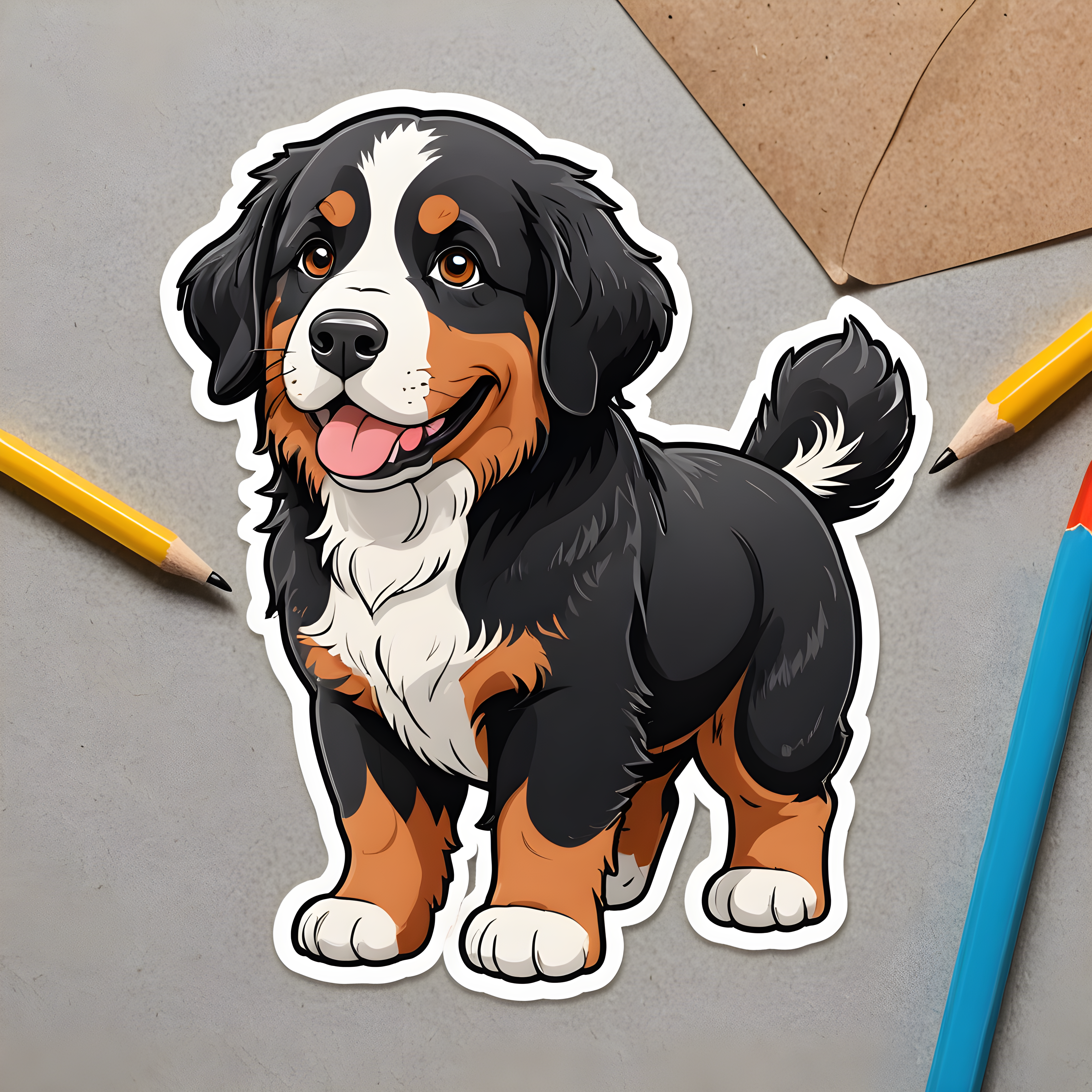 Bernese Mountain Dog — Cartoon / Kawaii (Playful)