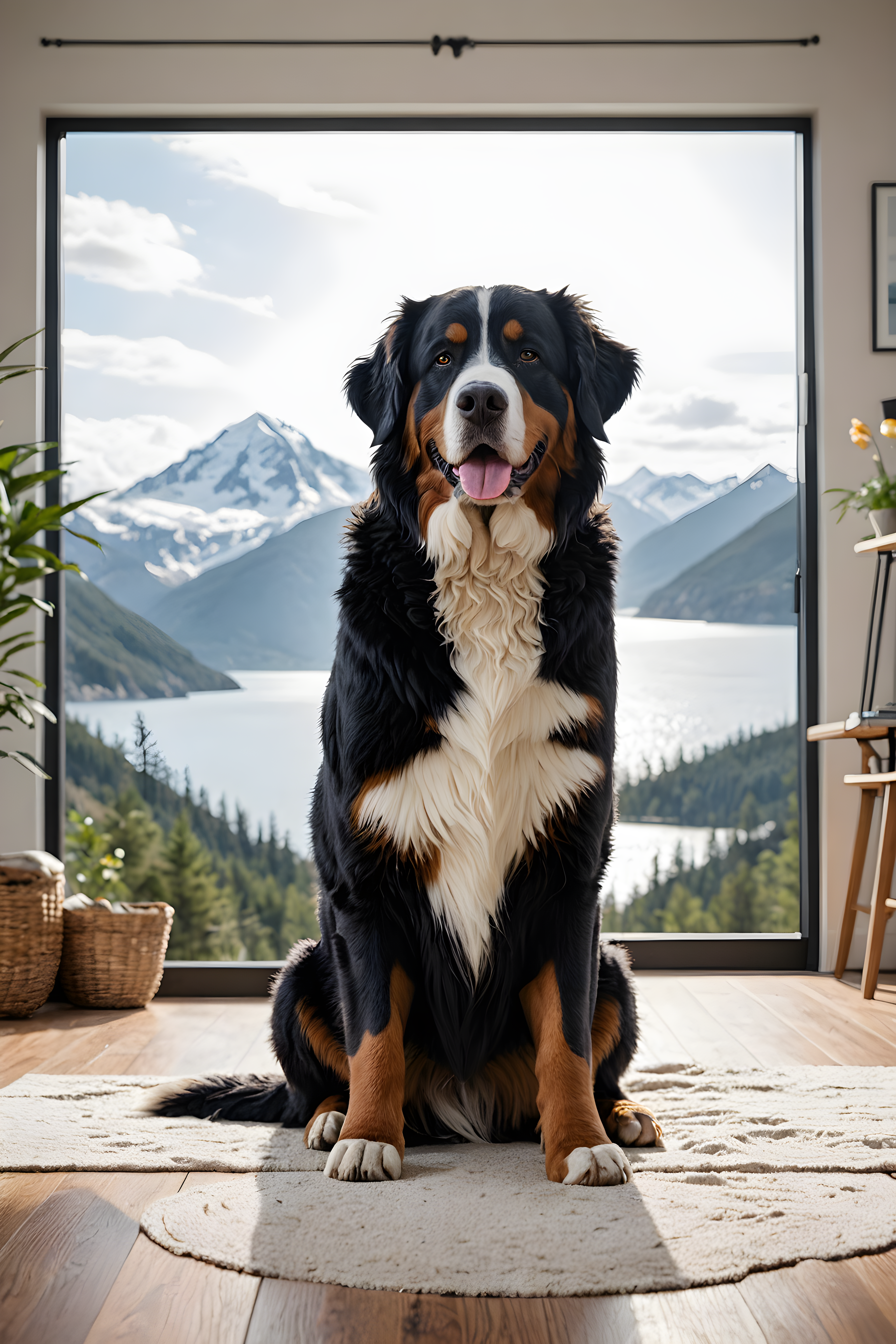 Bernese Mountain Dog — Minimalist Line Art (Motivational)