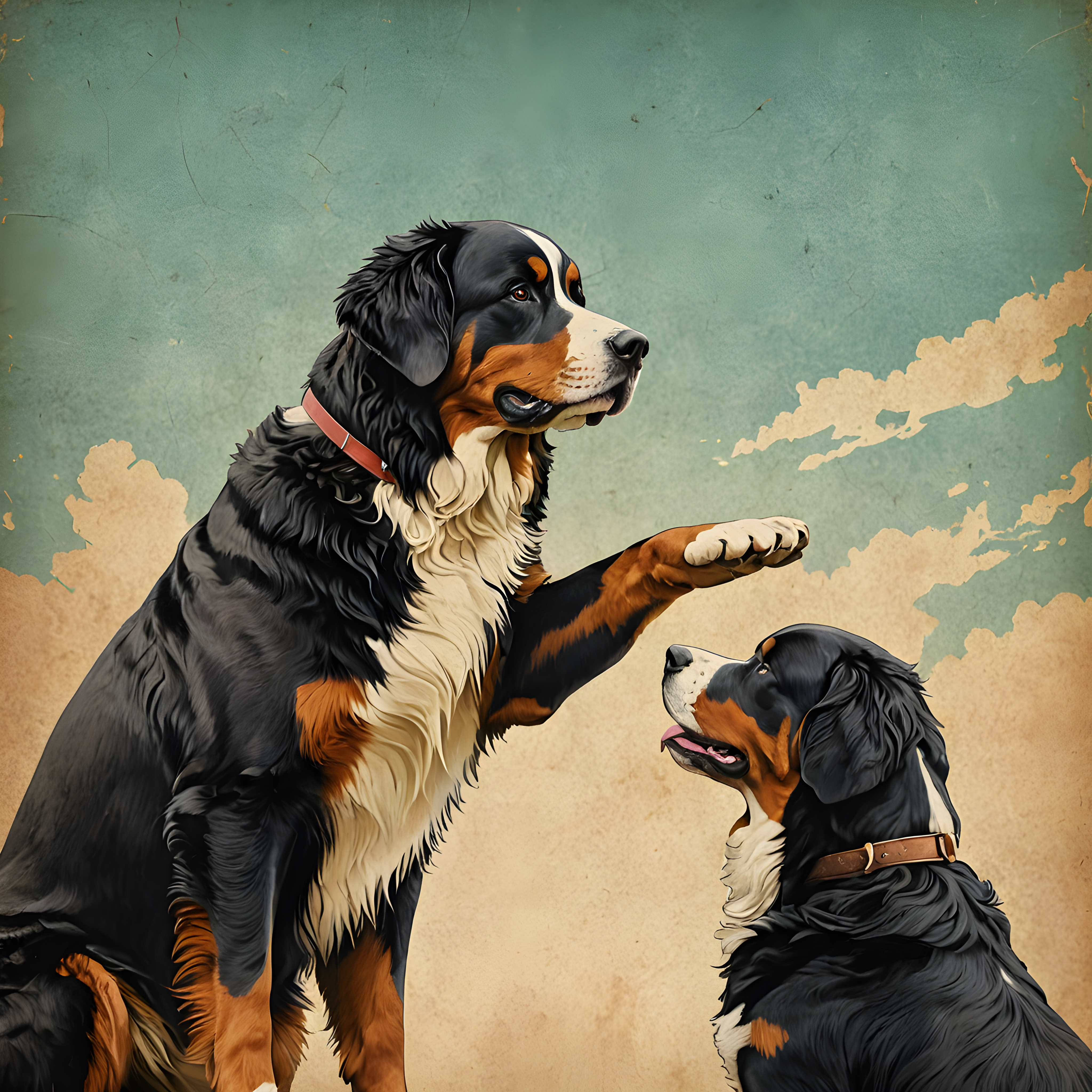 Bernese Mountain Dog — Vintage Poster (Fantasy)