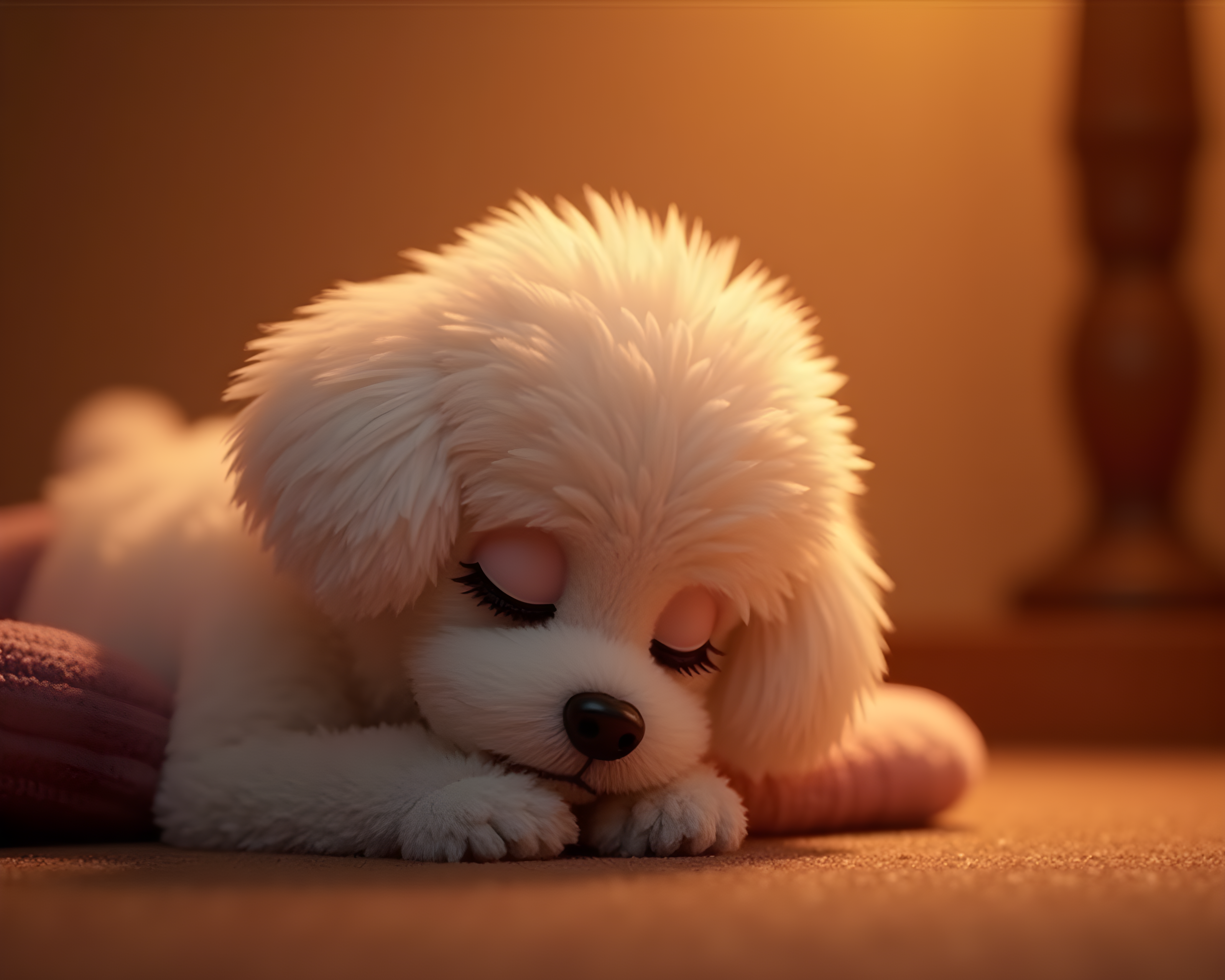 Bichon Frise — 3D Render (Sleepy)