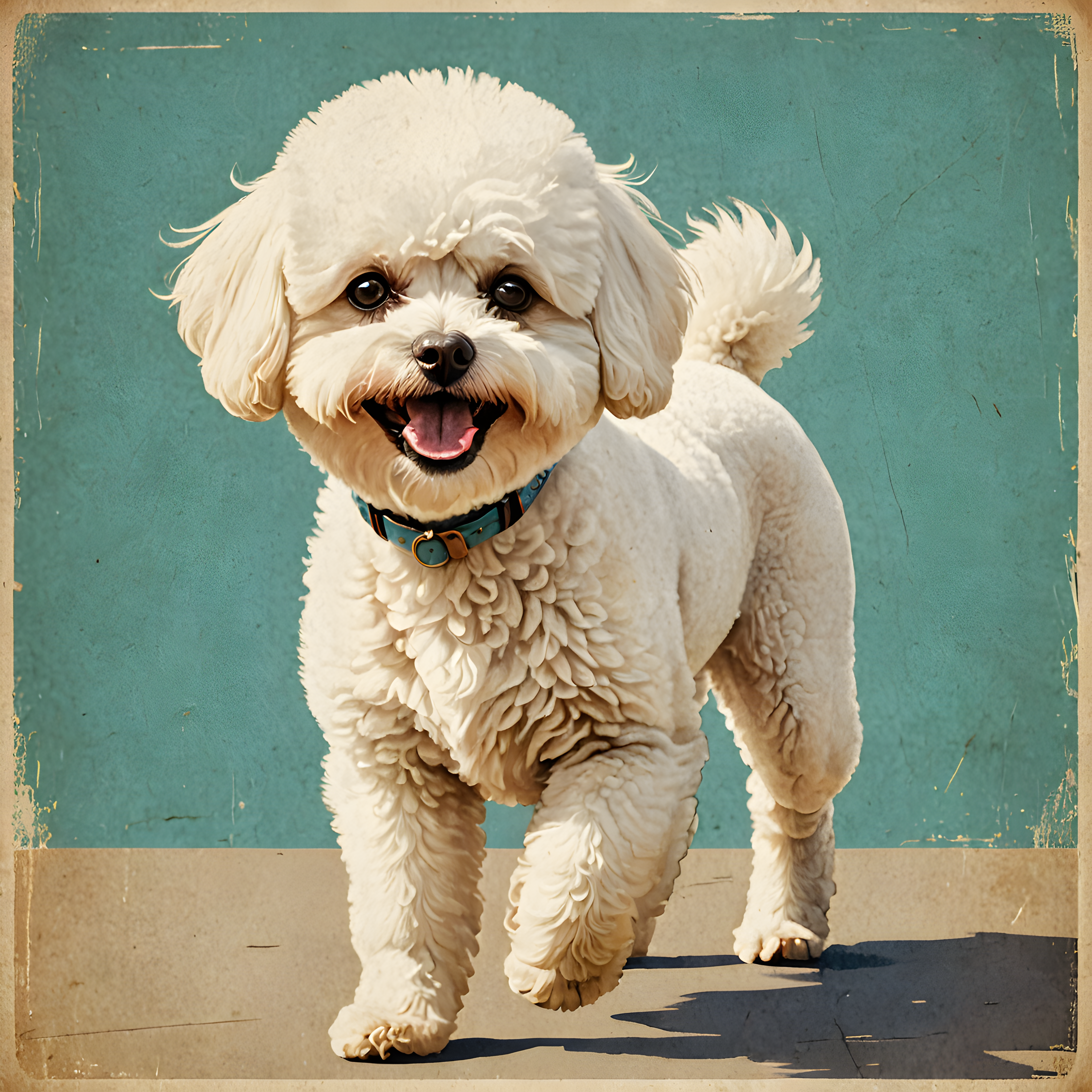 Bichon Frise — Vintage Poster (Energetic)