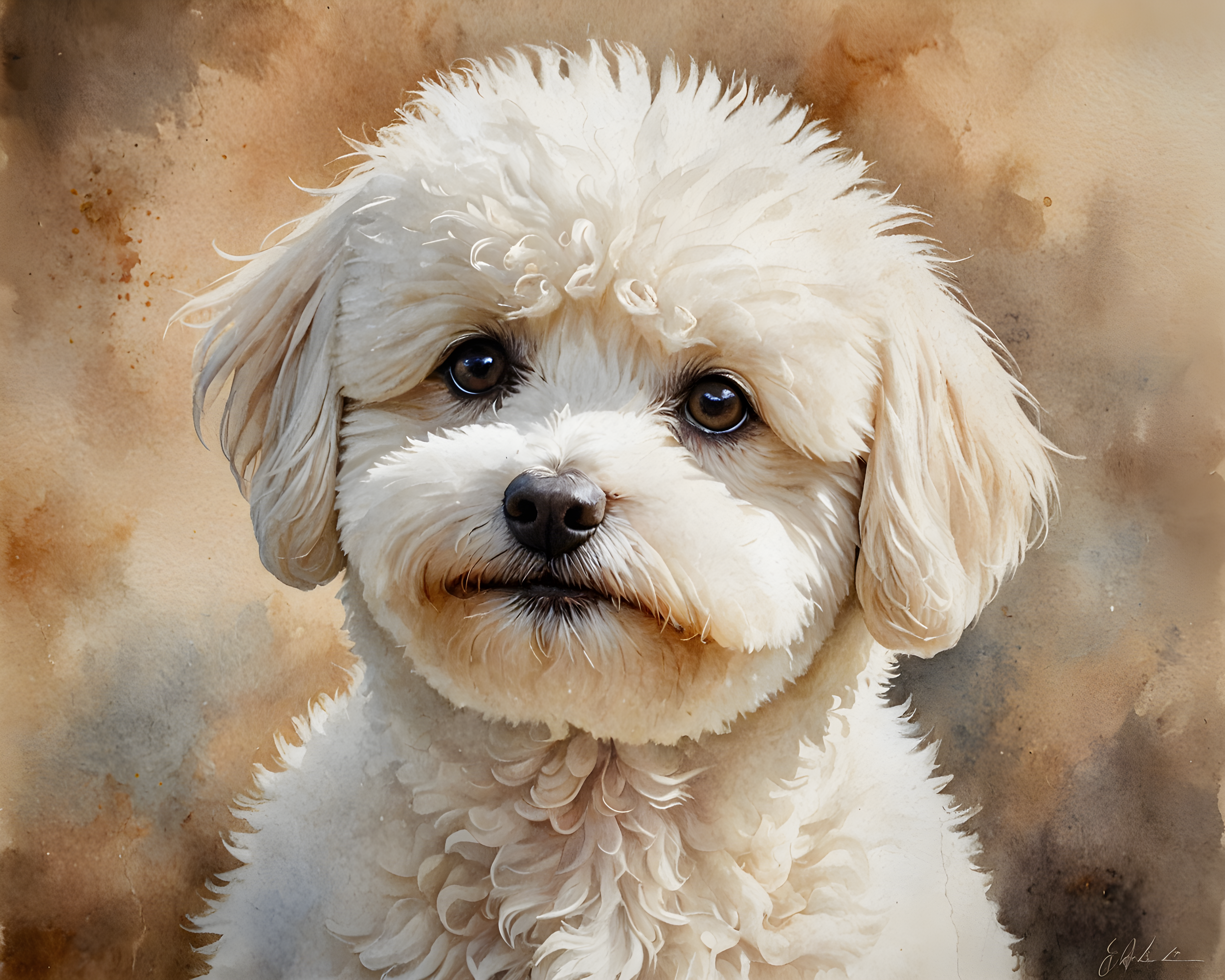 Bichon Frise — Watercolor (Emotional)