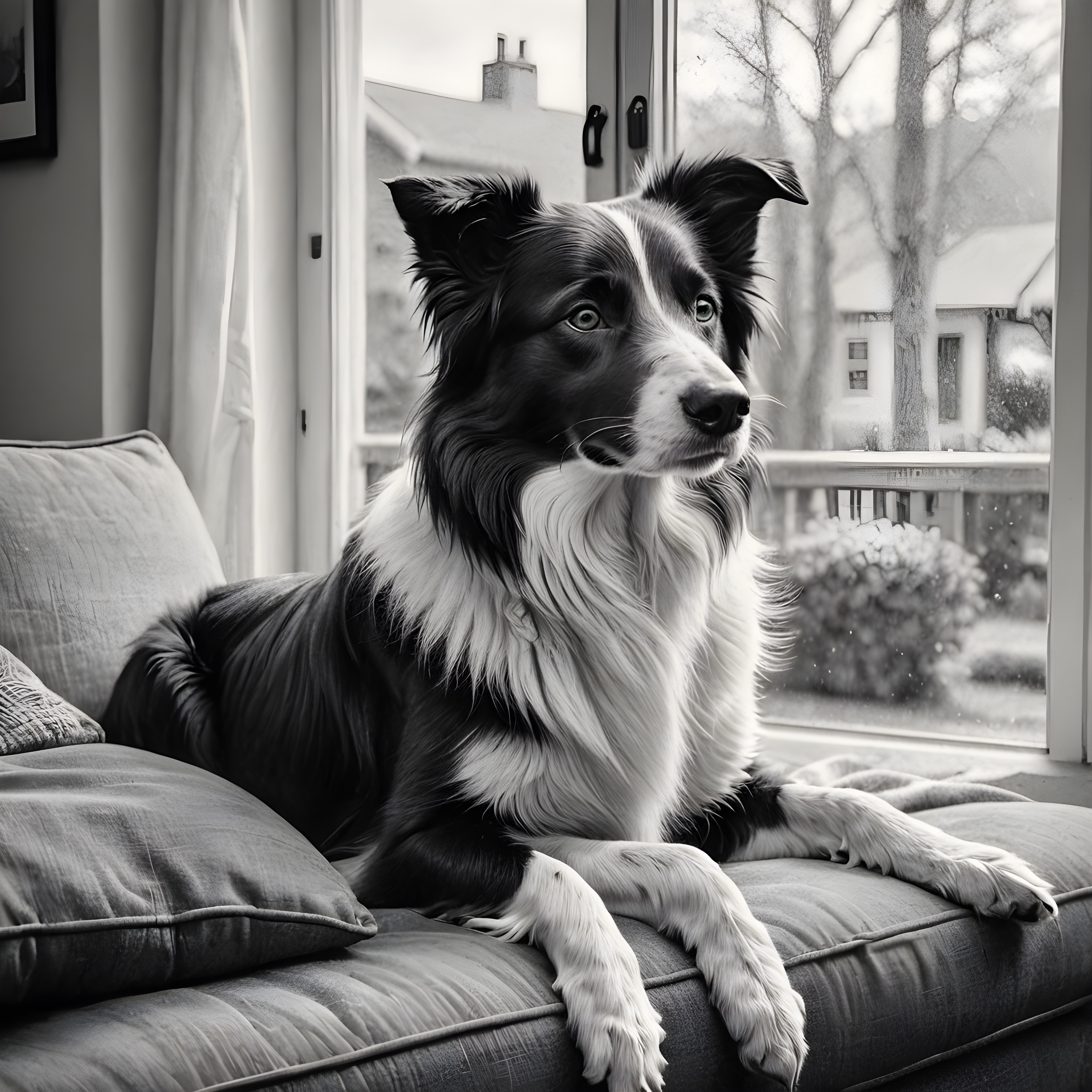 Border Collie — Pencil Sketch (Lifestyle)