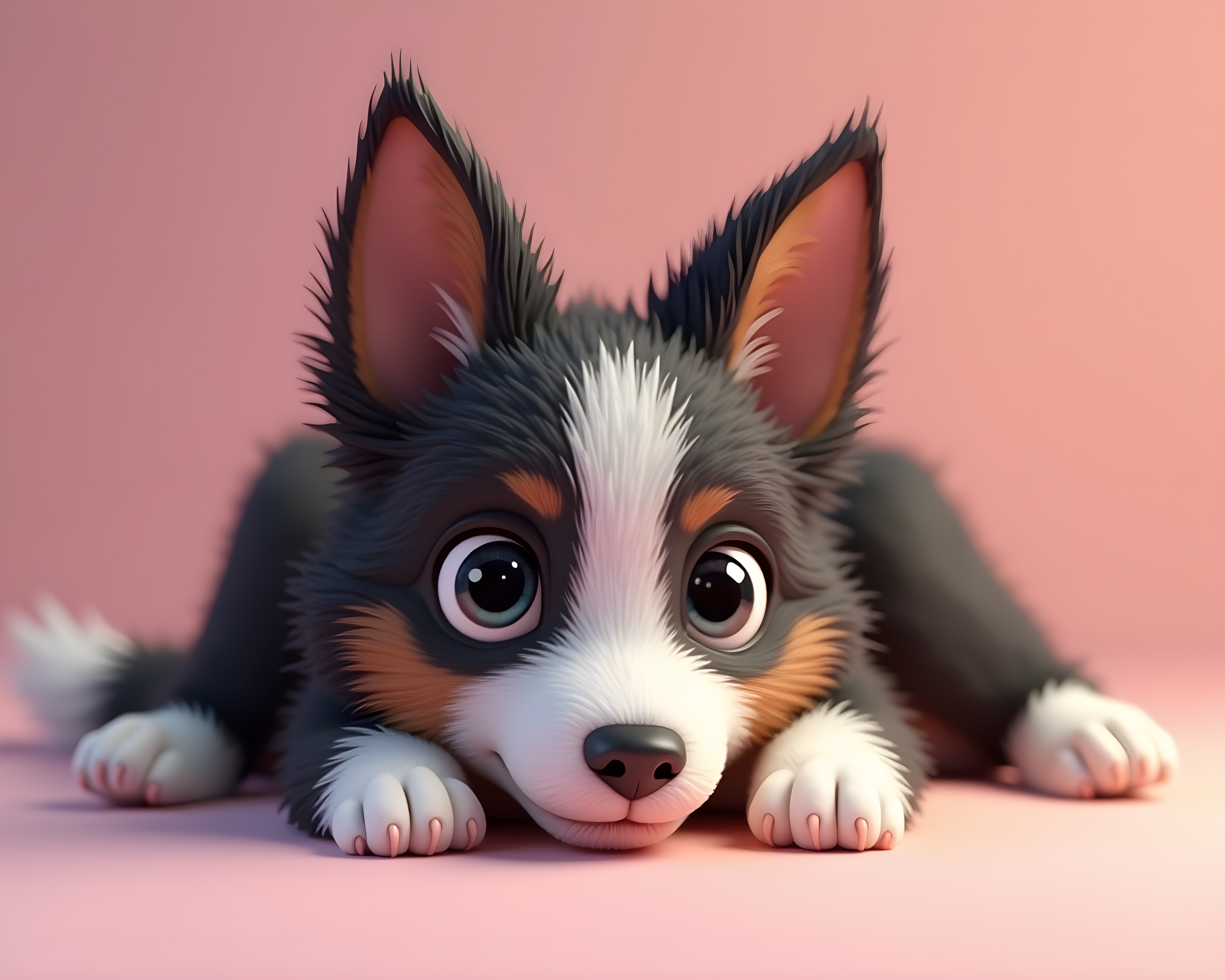 Border Collie — 3D Render (Cute)