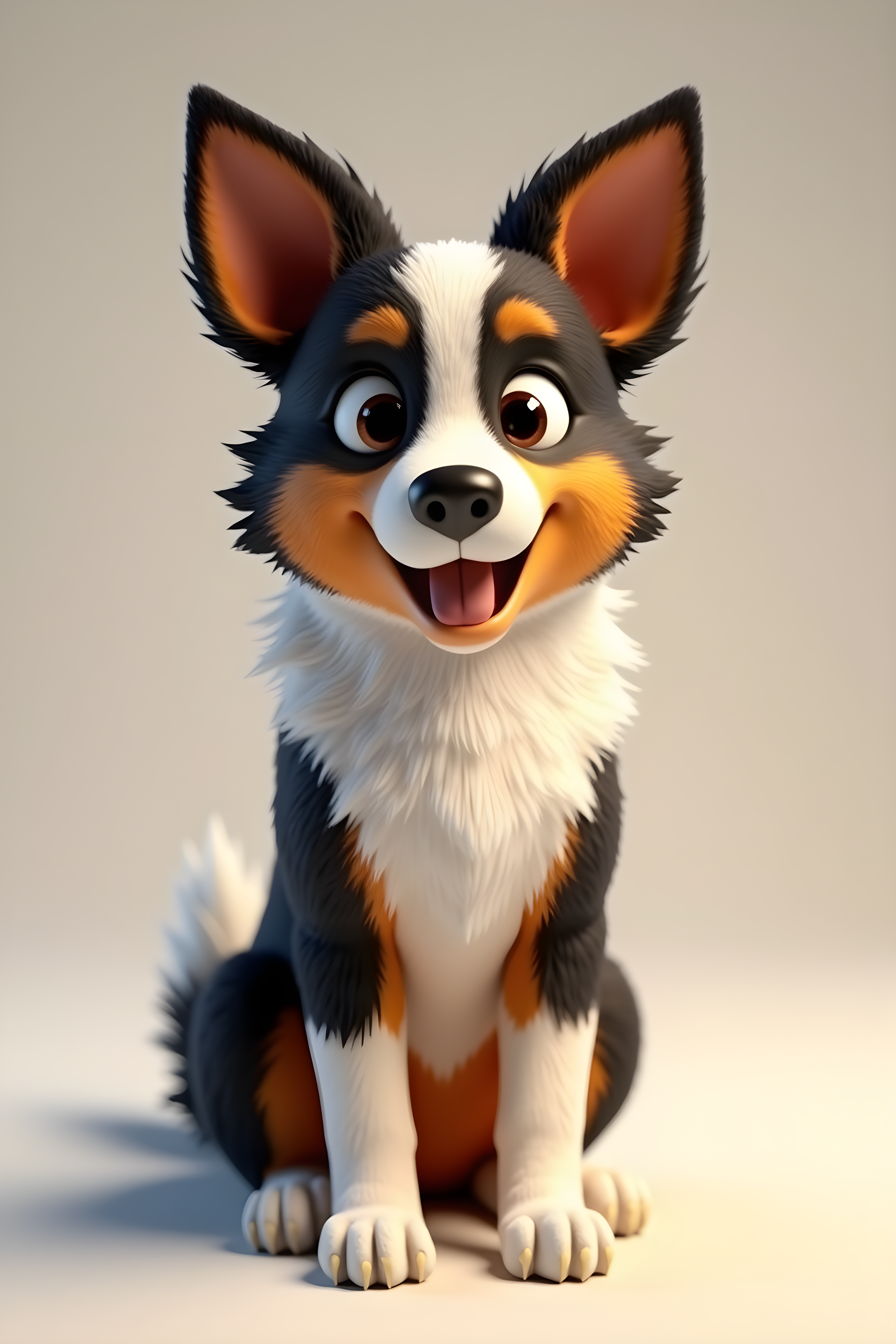 Border Collie — 3D Render (Energetic)