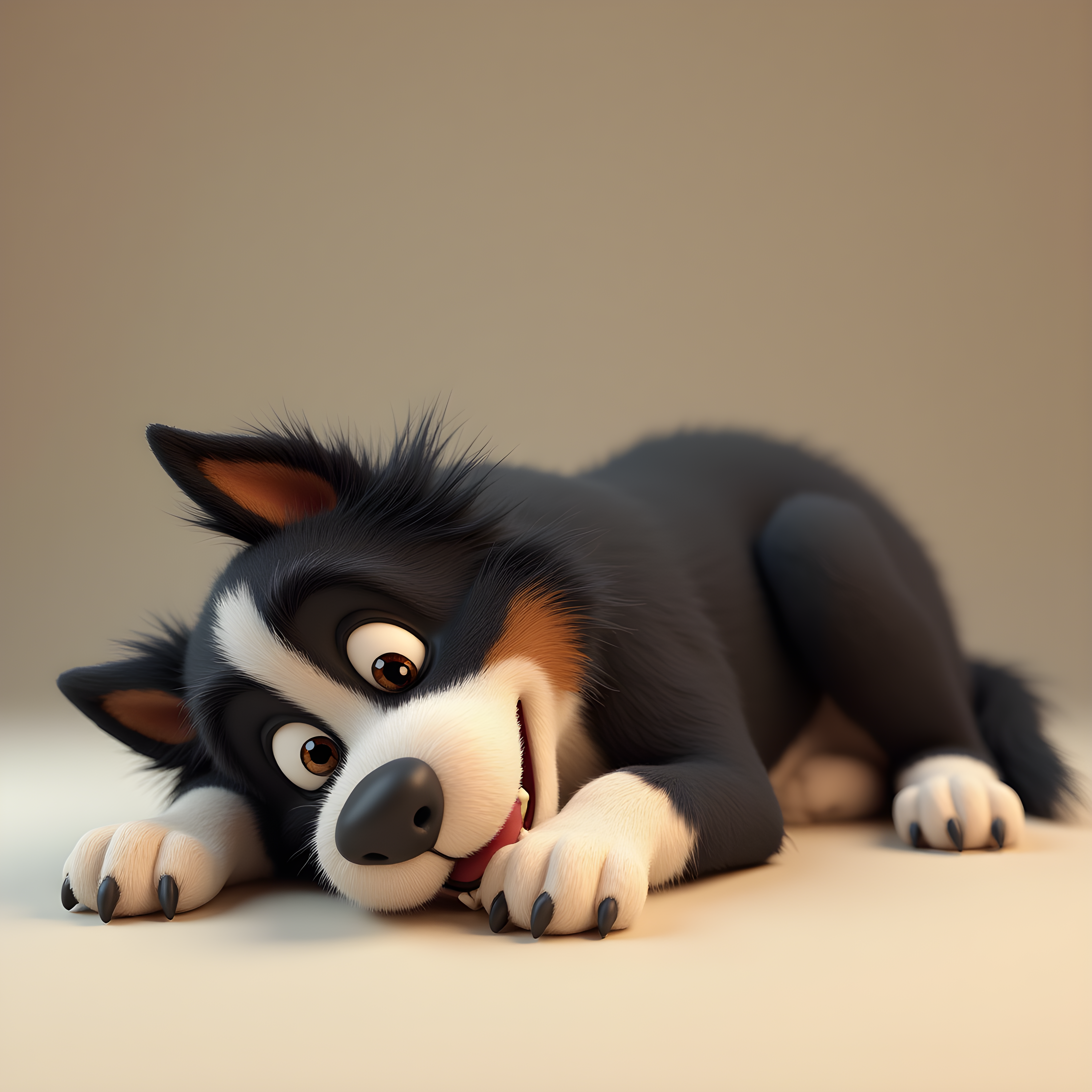 Border Collie — 3D Render (Funny)