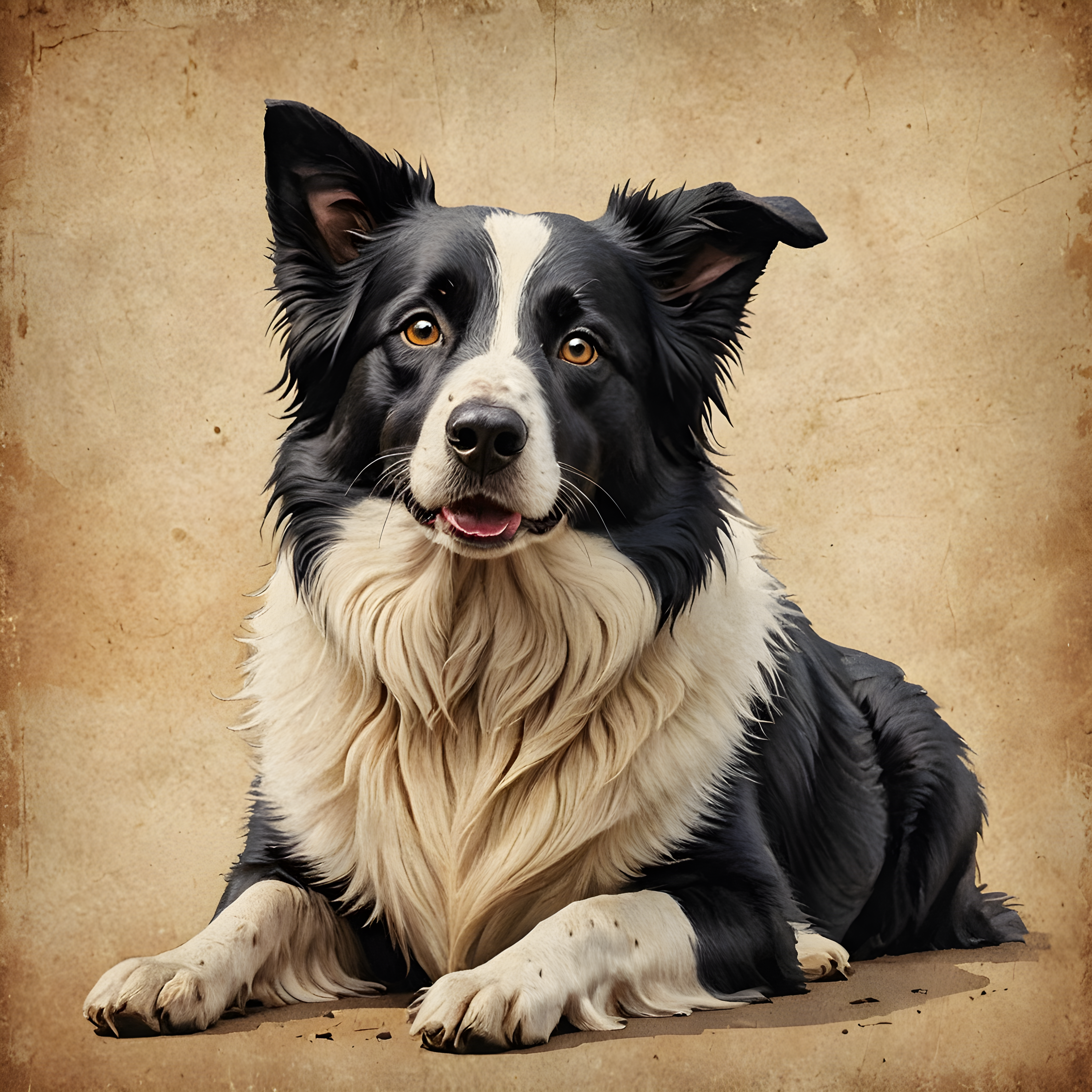 Border Collie — Vintage Poster (Sleepy)