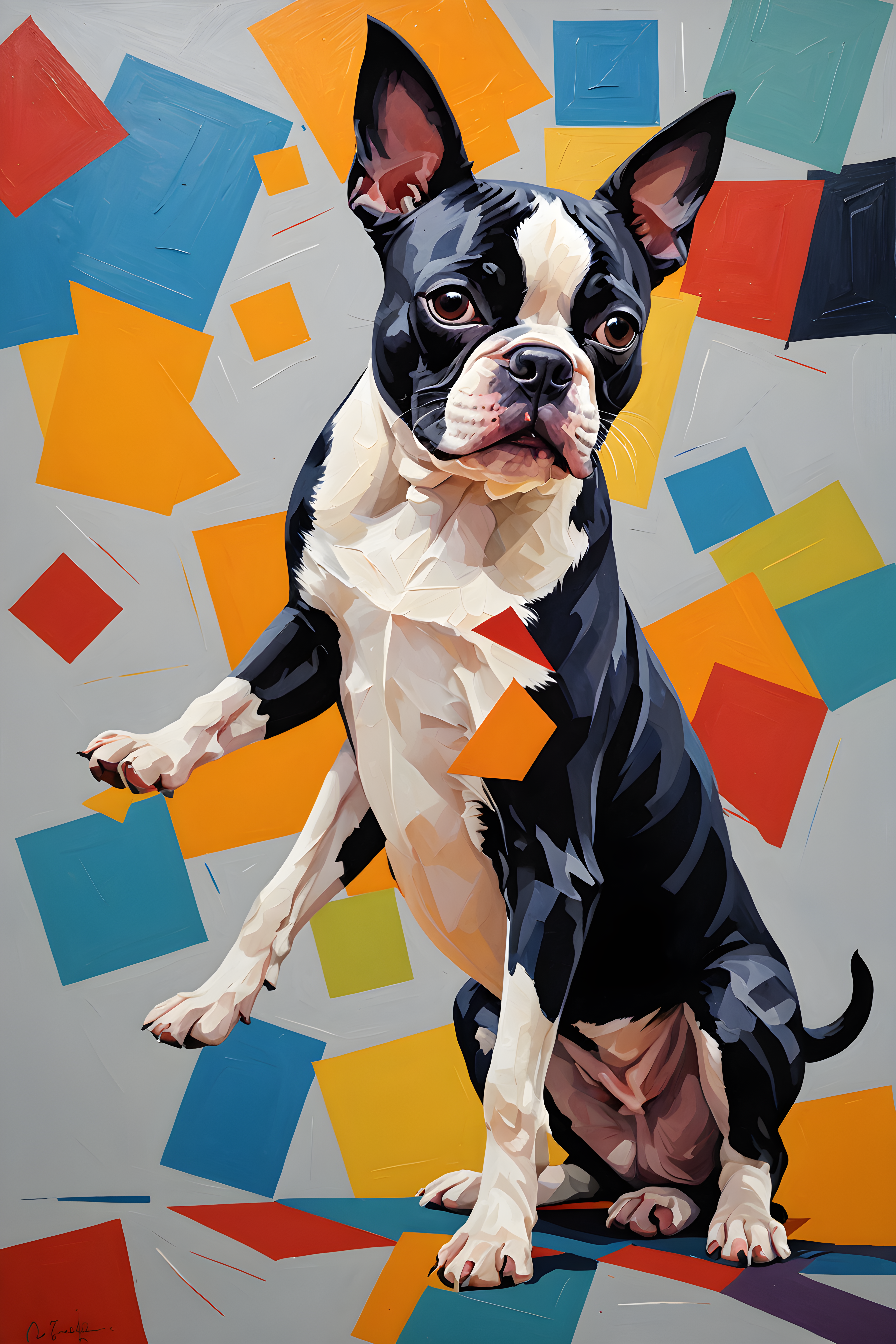 Boston Terrier — Abstract (Playful)