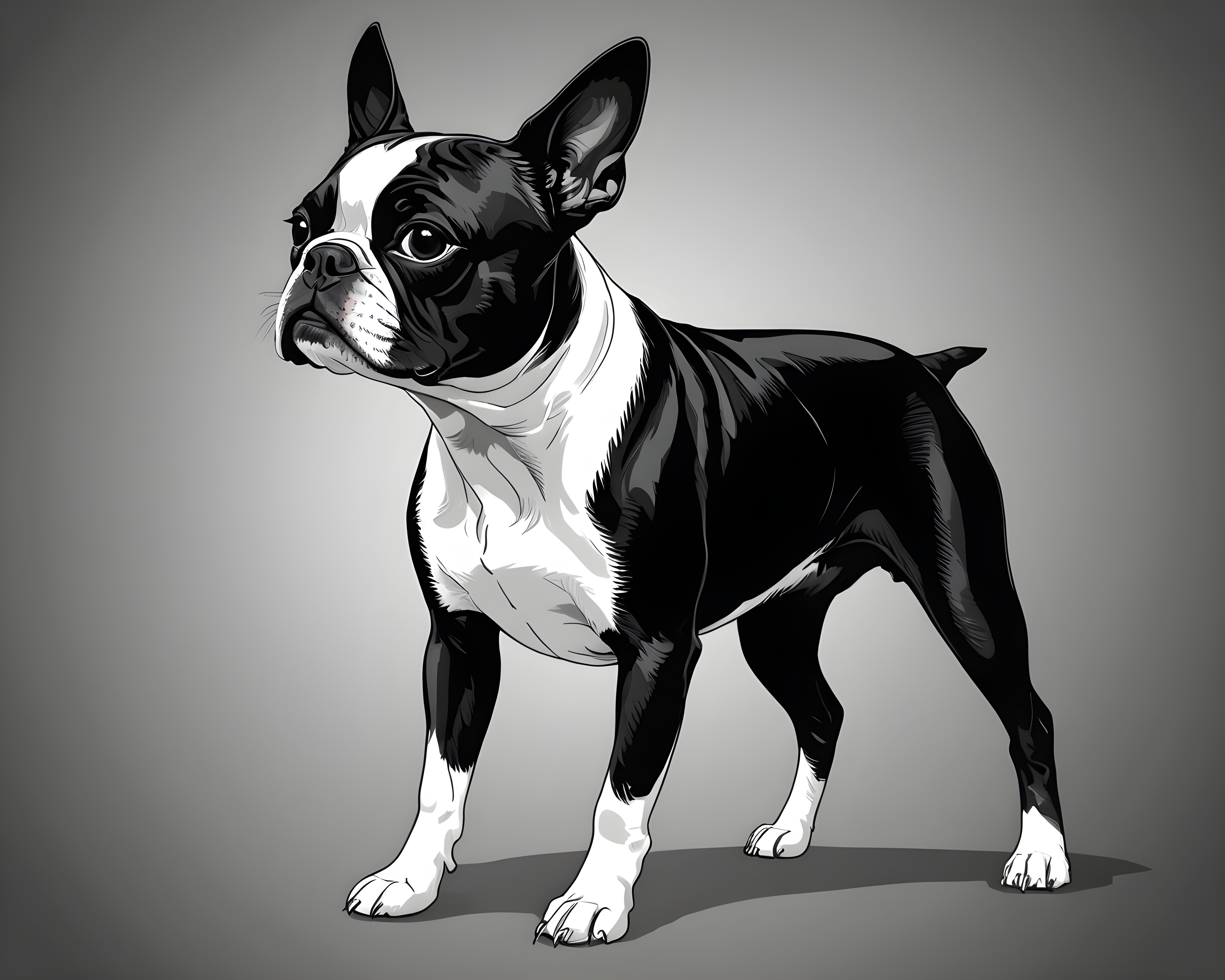 Boston Terrier — Line Art (Motivational)