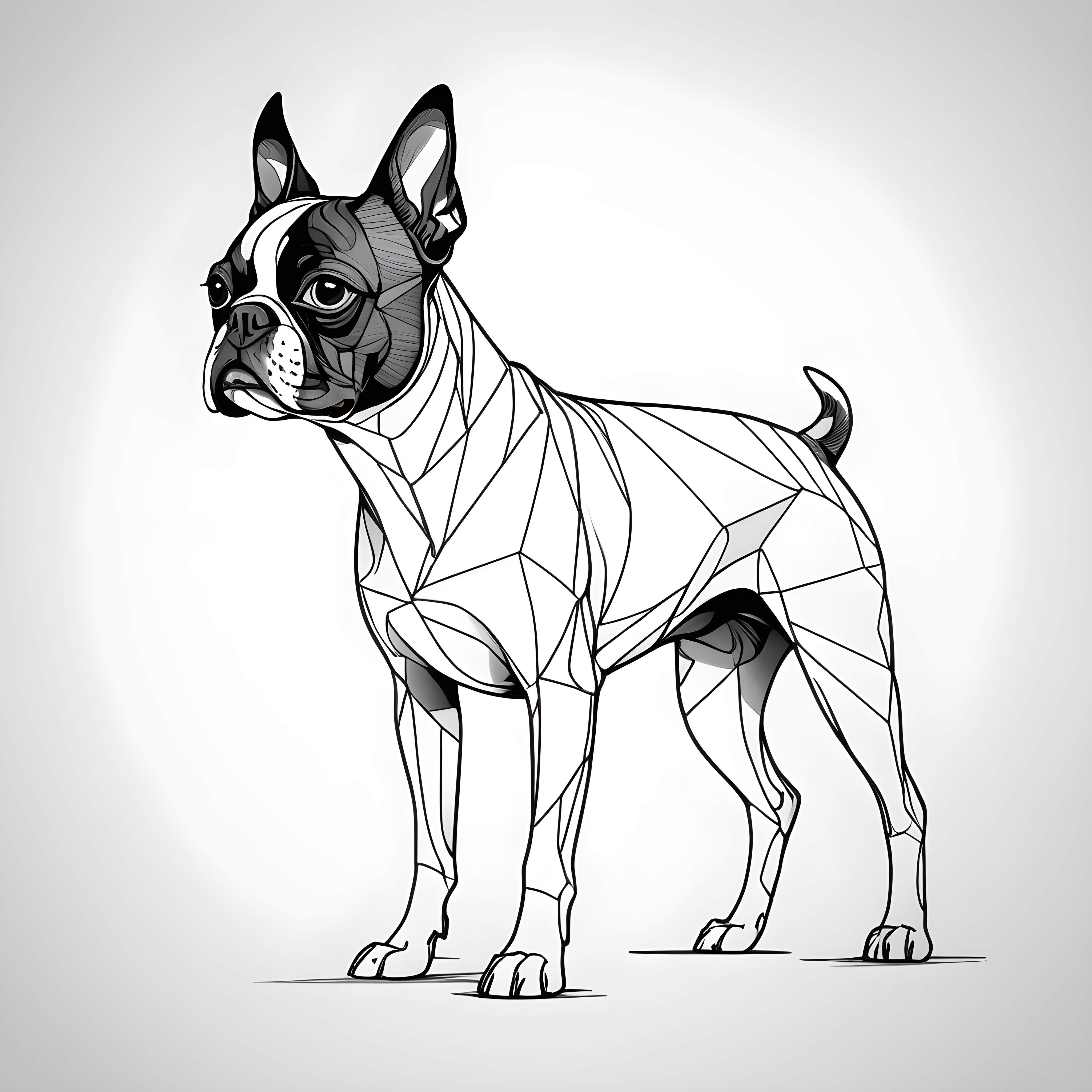 Boston Terrier — Minimalist Line Art (Fantasy)