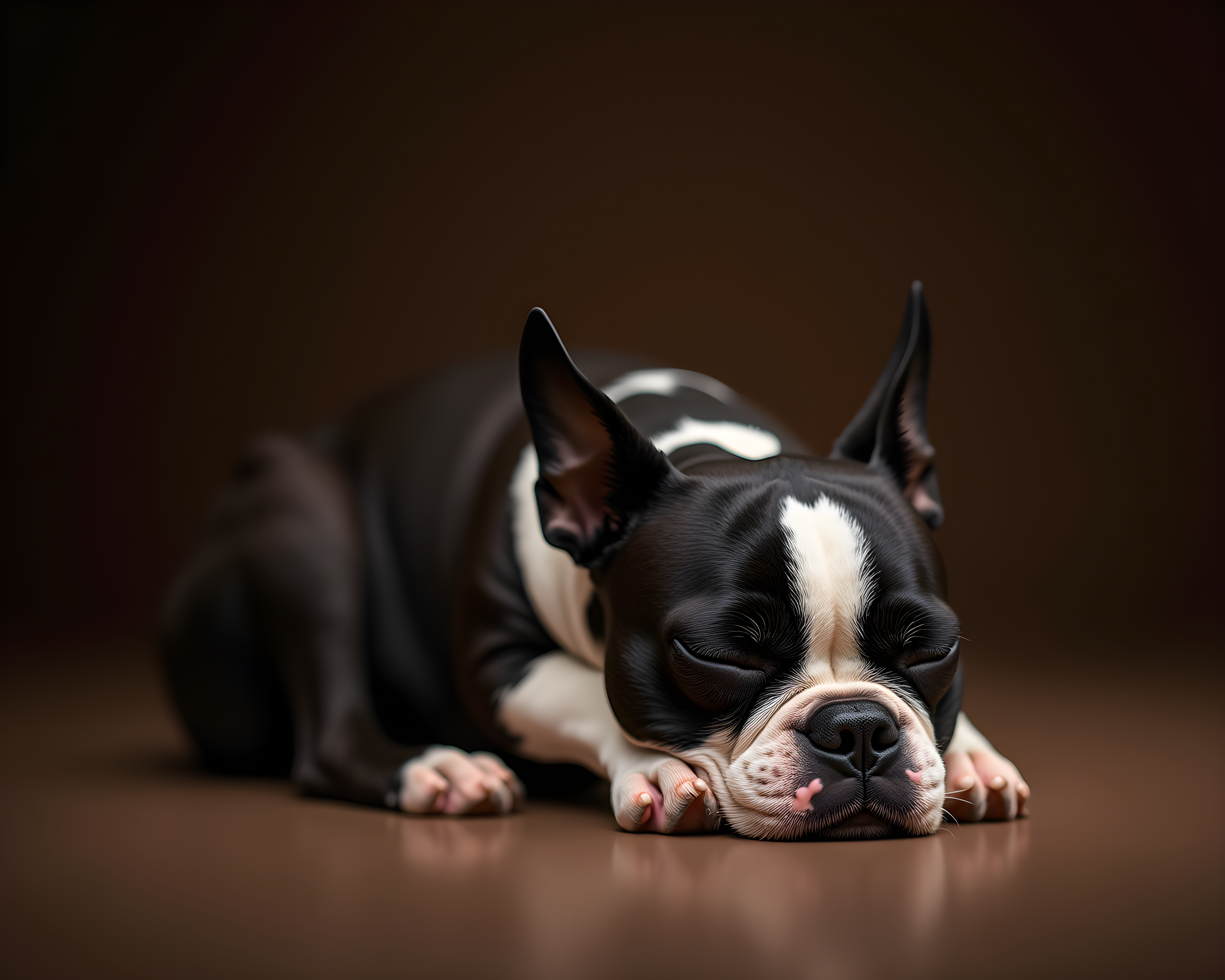 Boston Terrier — Realistic (Sleepy)