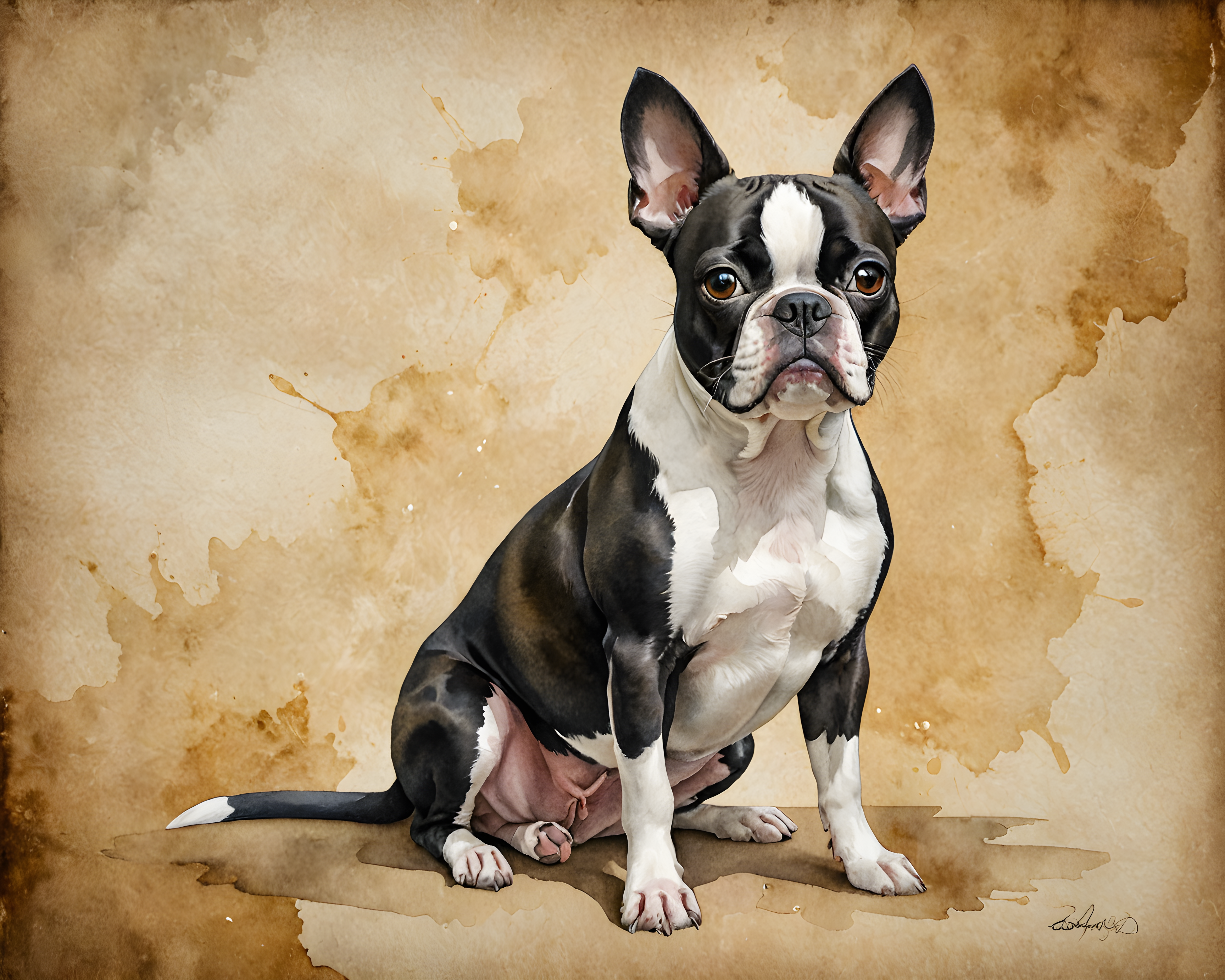 Boston Terrier — Watercolor (Luxury)
