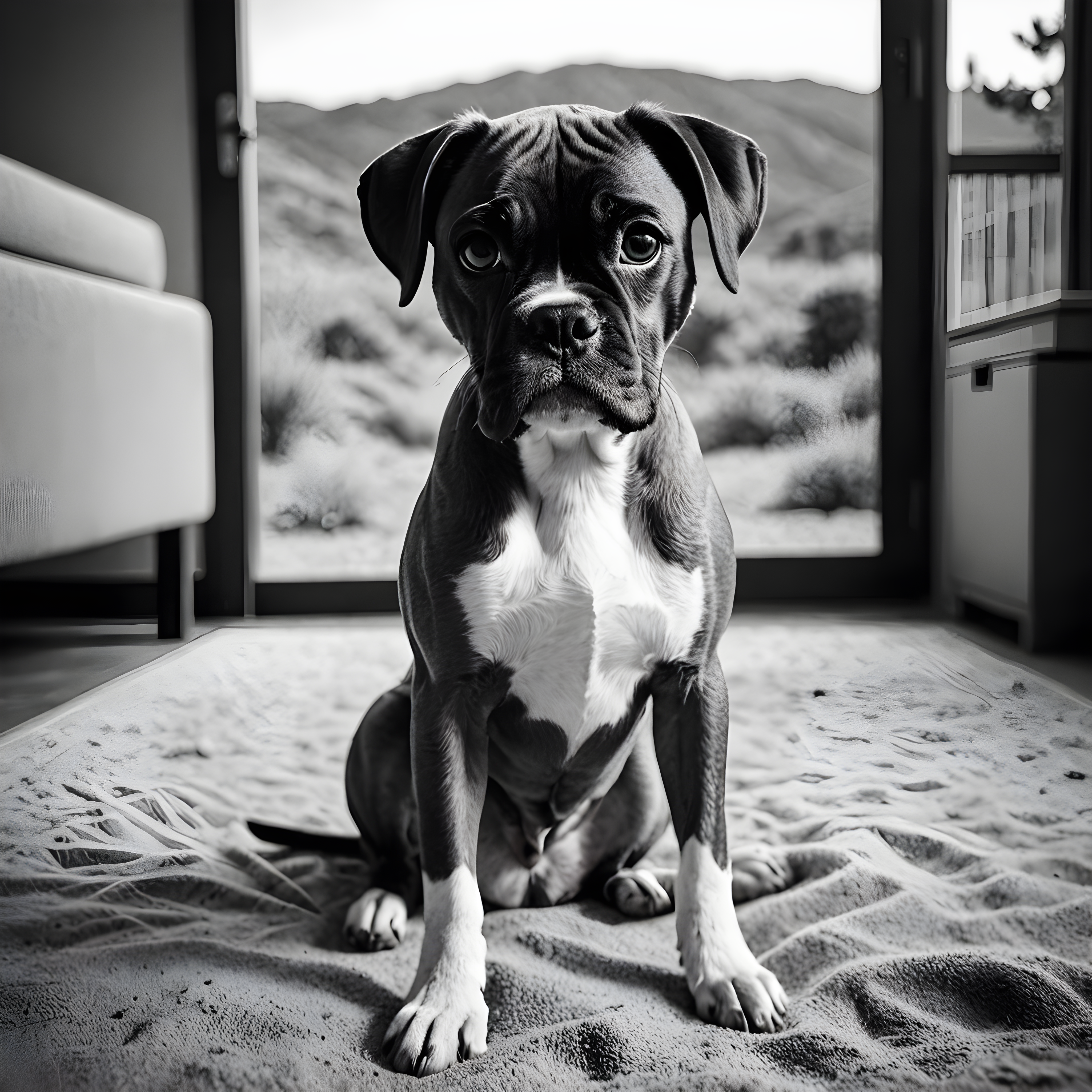 Boxer — Black & White (Cute)