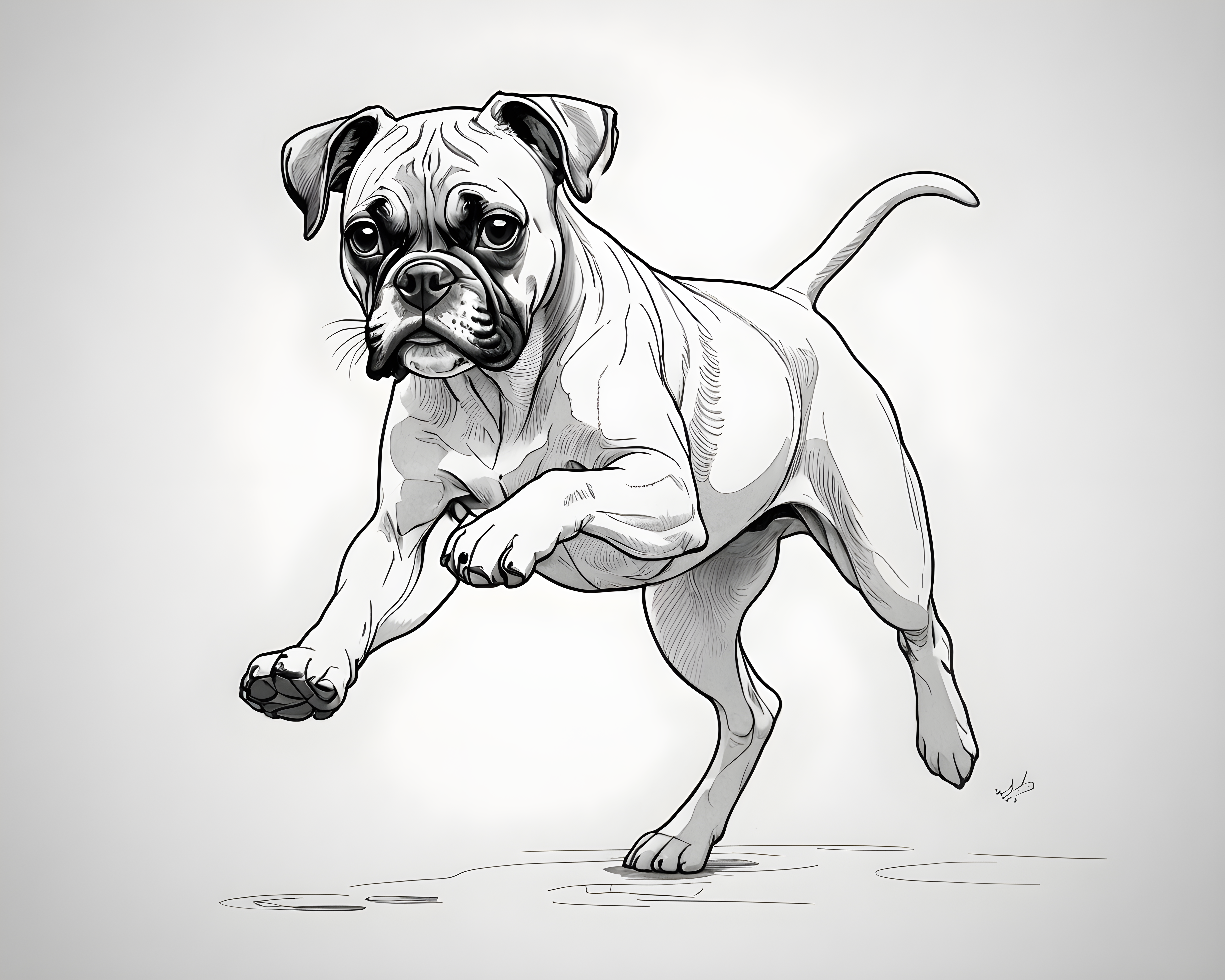 Boxer — Minimalist Line Art (Cute)