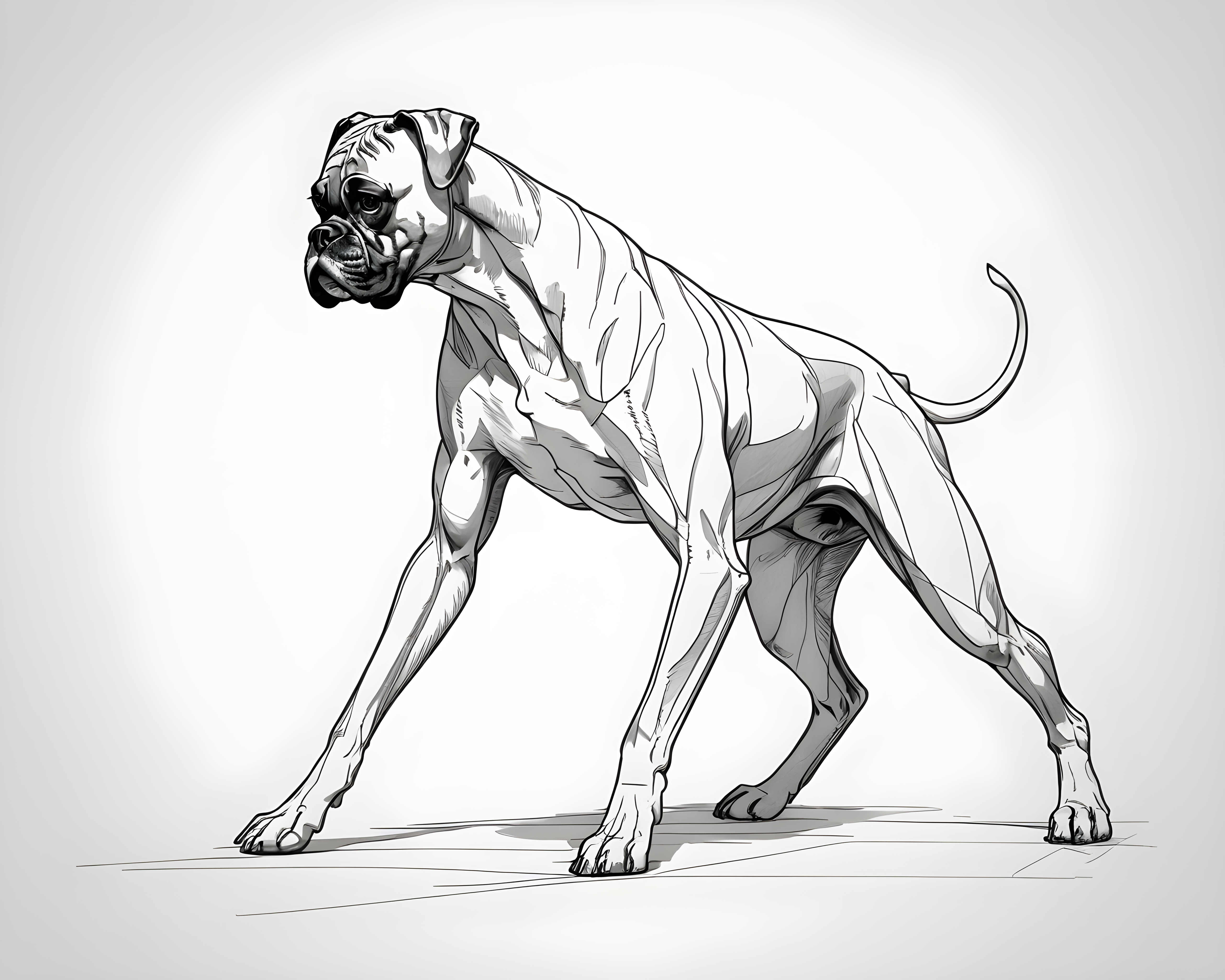 Boxer — Minimalist Line Art (Energetic)