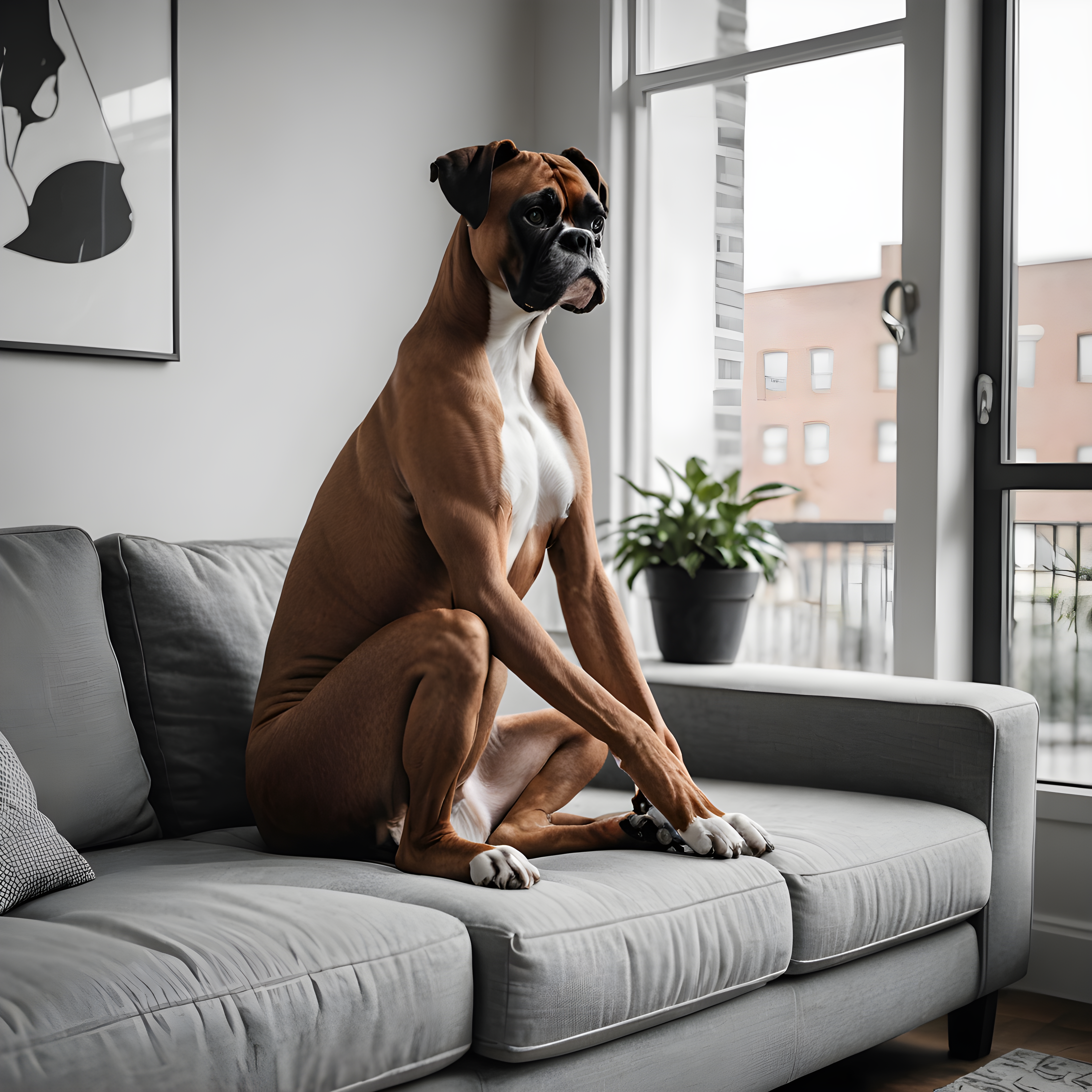 Boxer — Minimalist Line Art (Lifestyle)