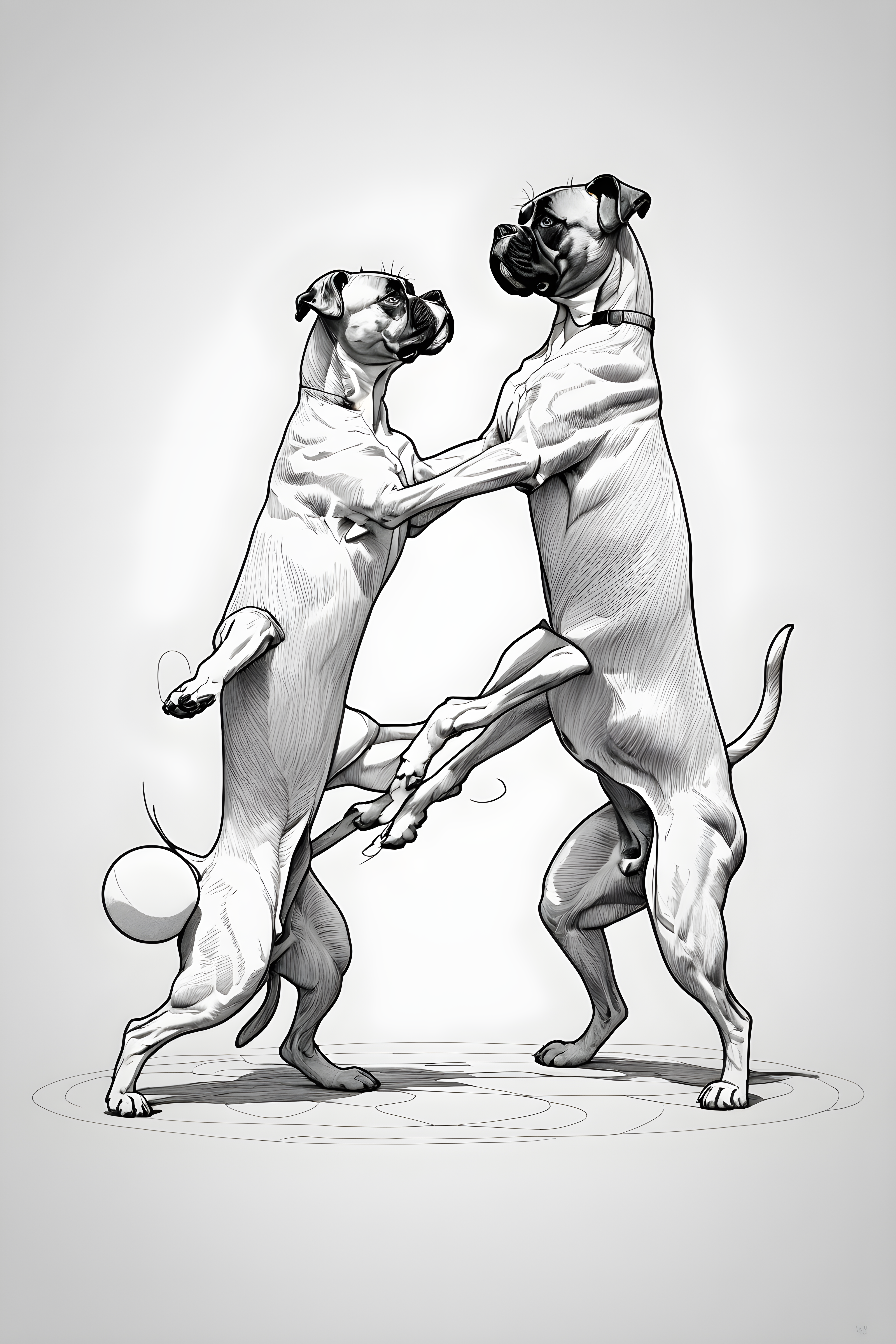 Boxer — Minimalist Line Art (Playful)