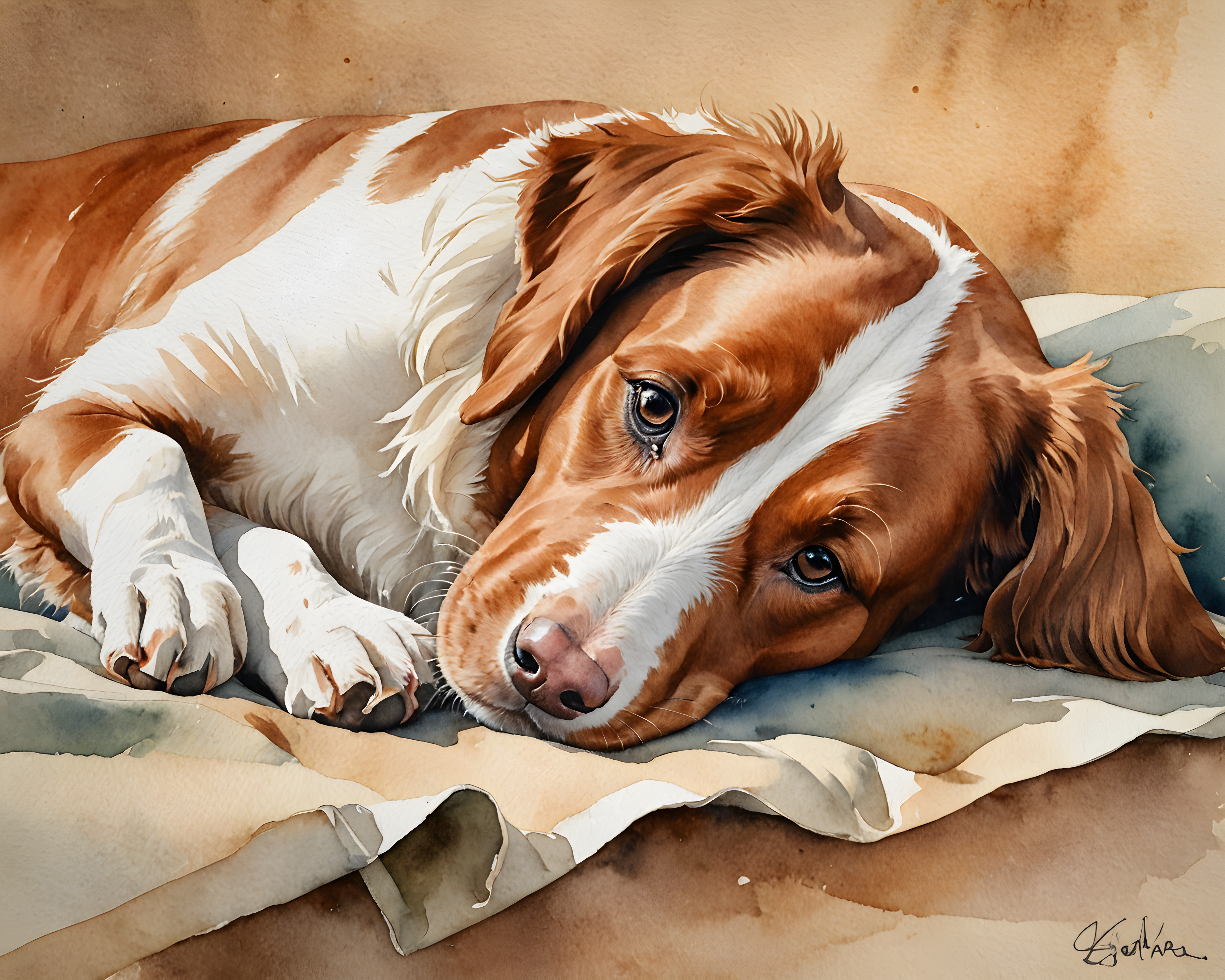 Brittany — Watercolor (Romantic)