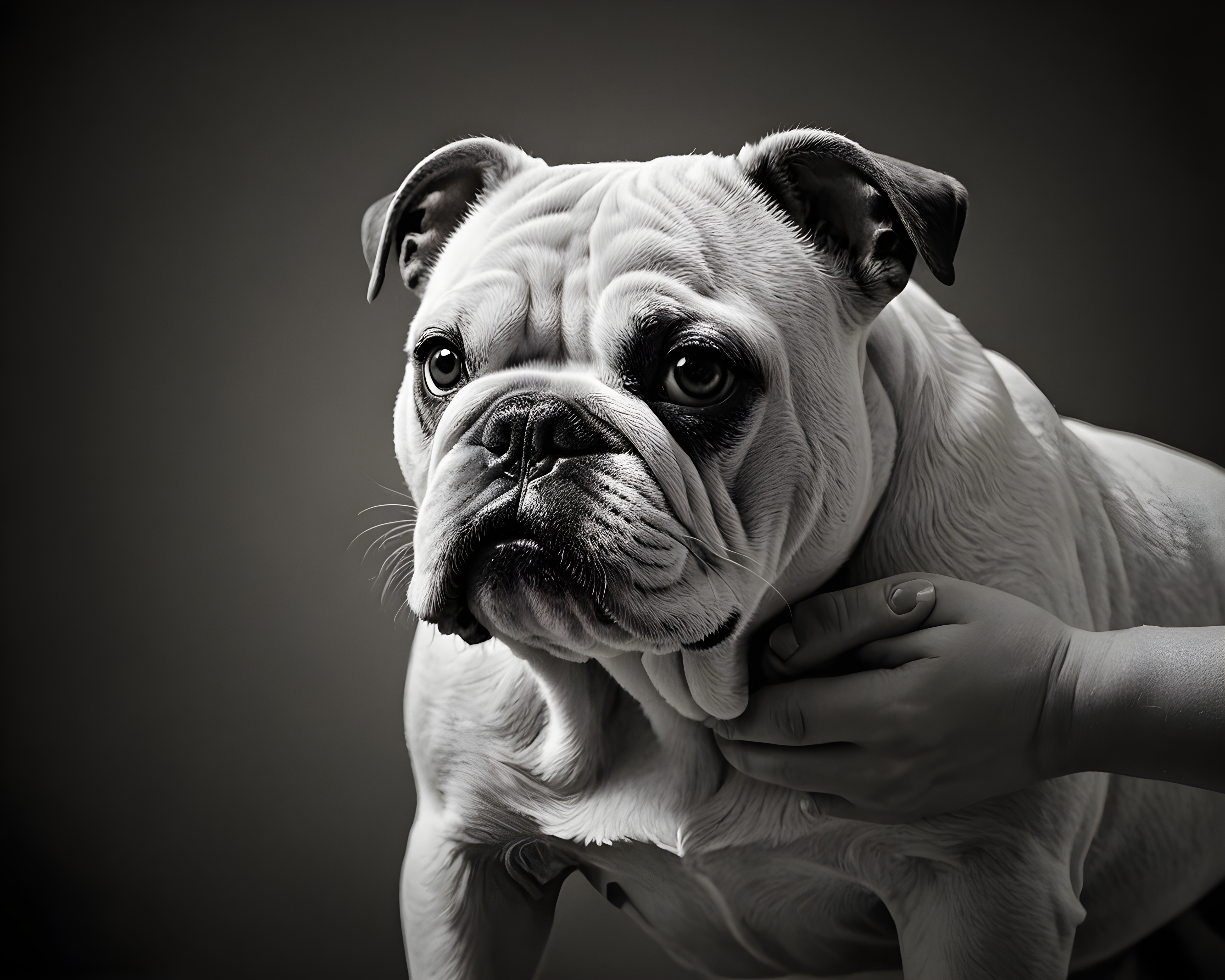 Bulldog — Black & White (Cute)