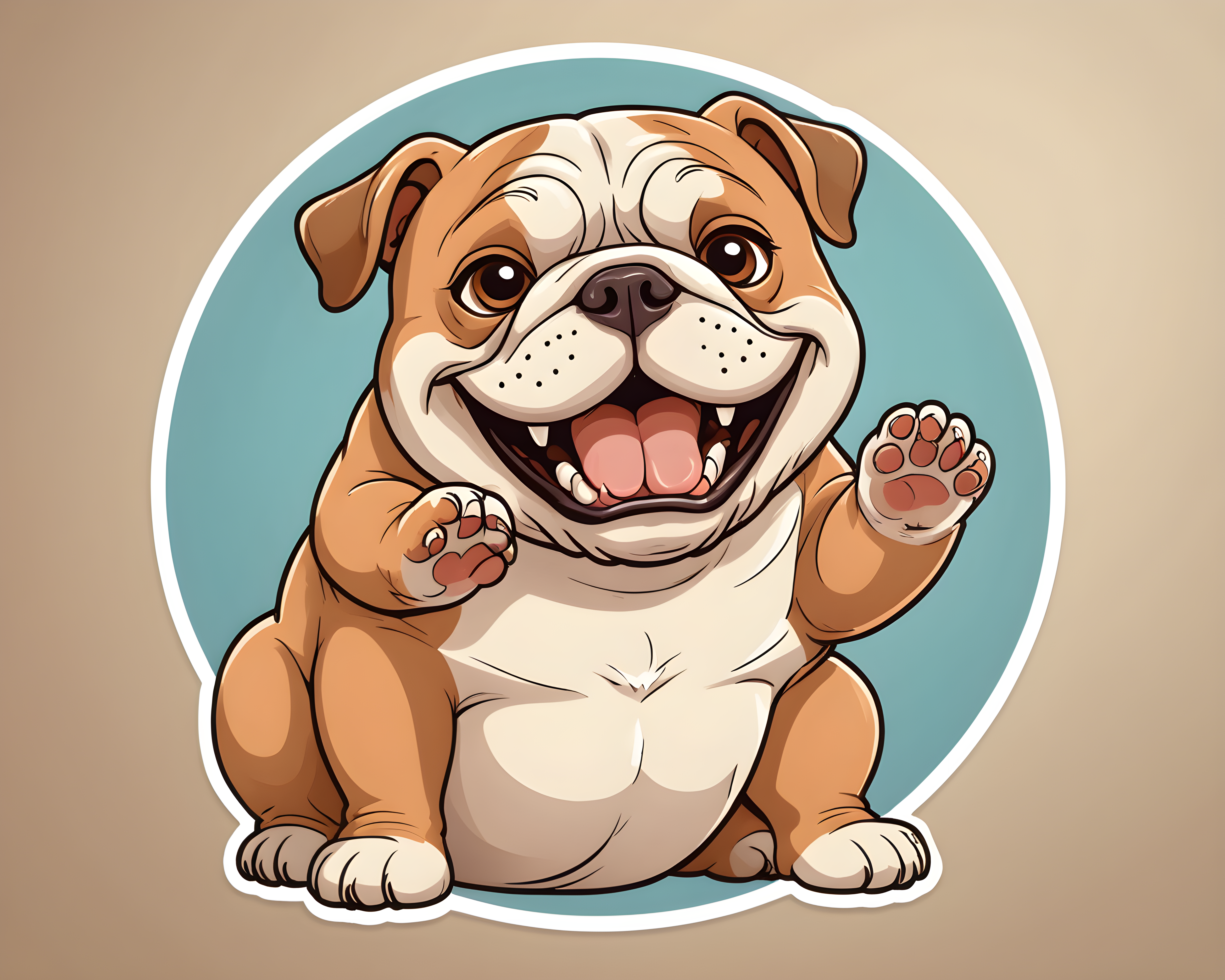 Bulldog — Cartoon / Kawaii (Happy)