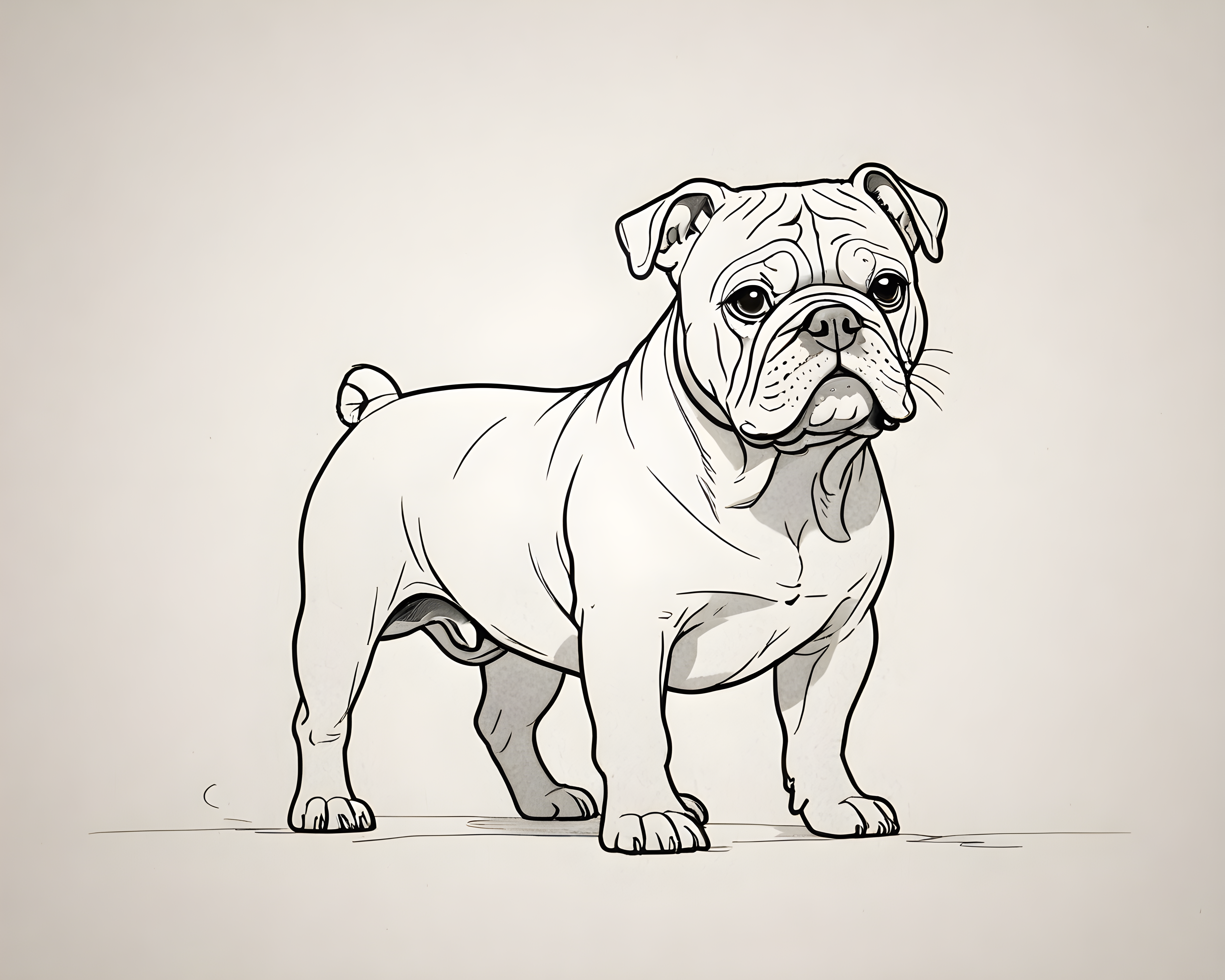 Bulldog — Minimalist Line Art (Cute)