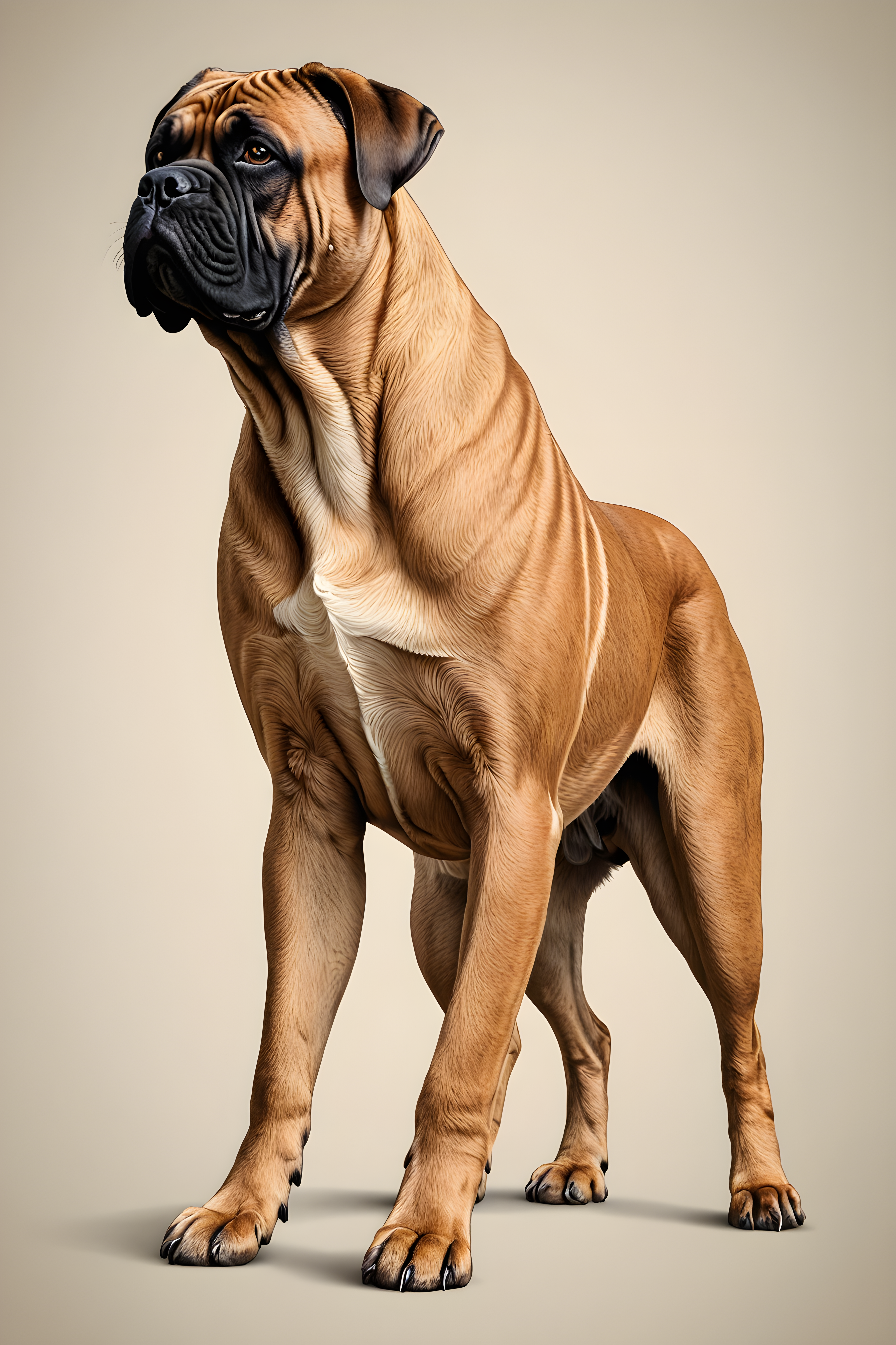 Bullmastiff — Line Art (Playful)