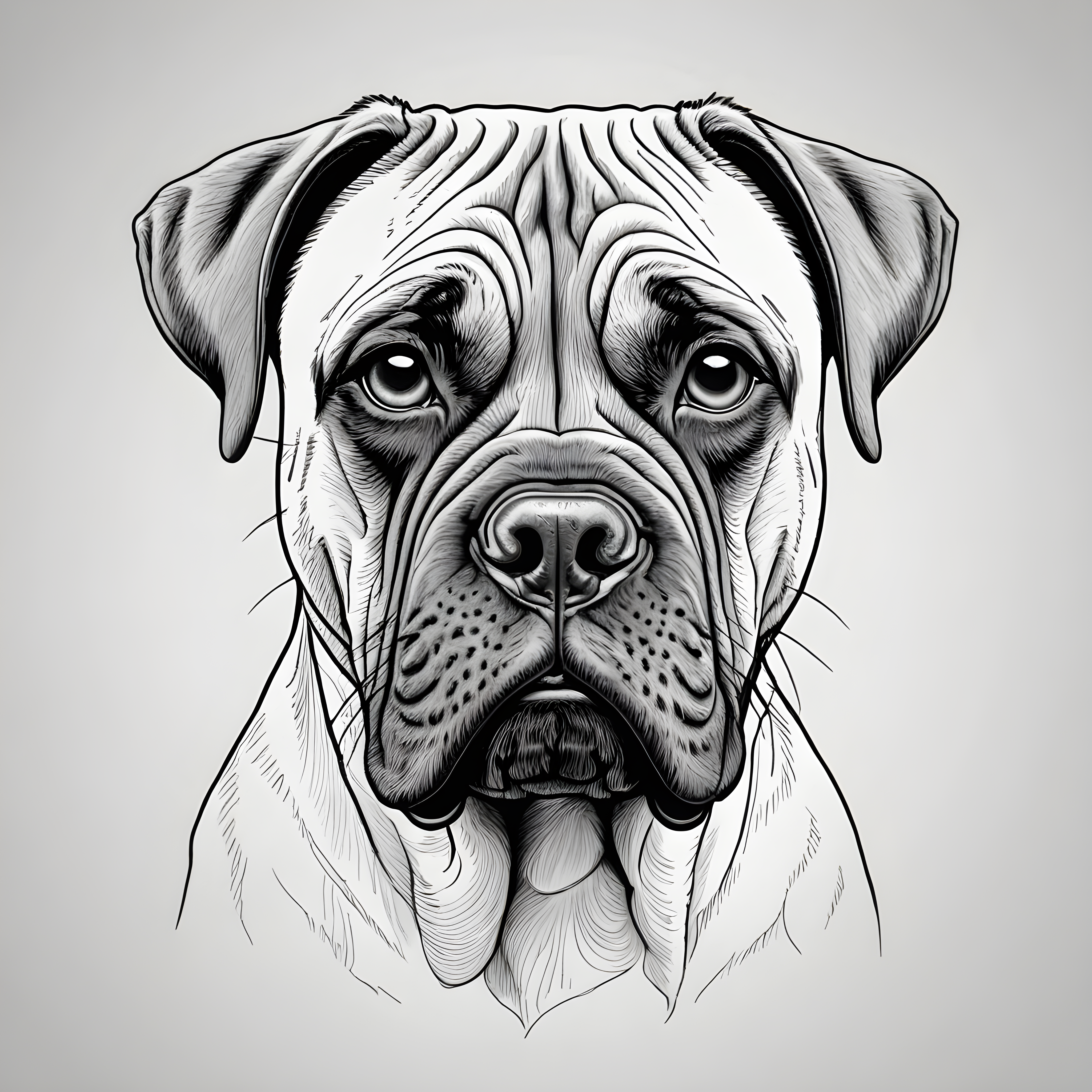 Bullmastiff — Minimalist Line Art (Cute)