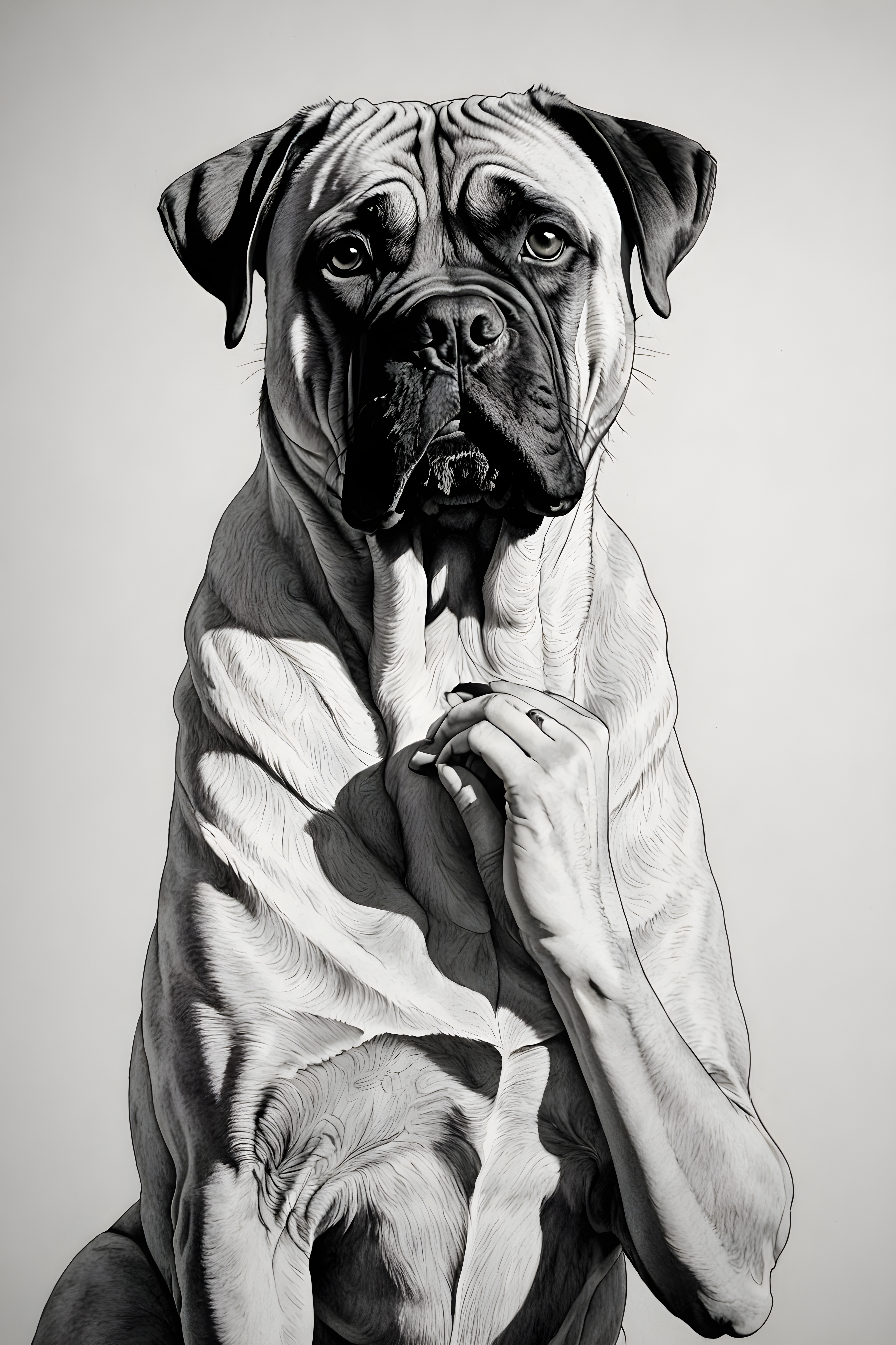 Bullmastiff — Minimalist Line Art (Emotional)