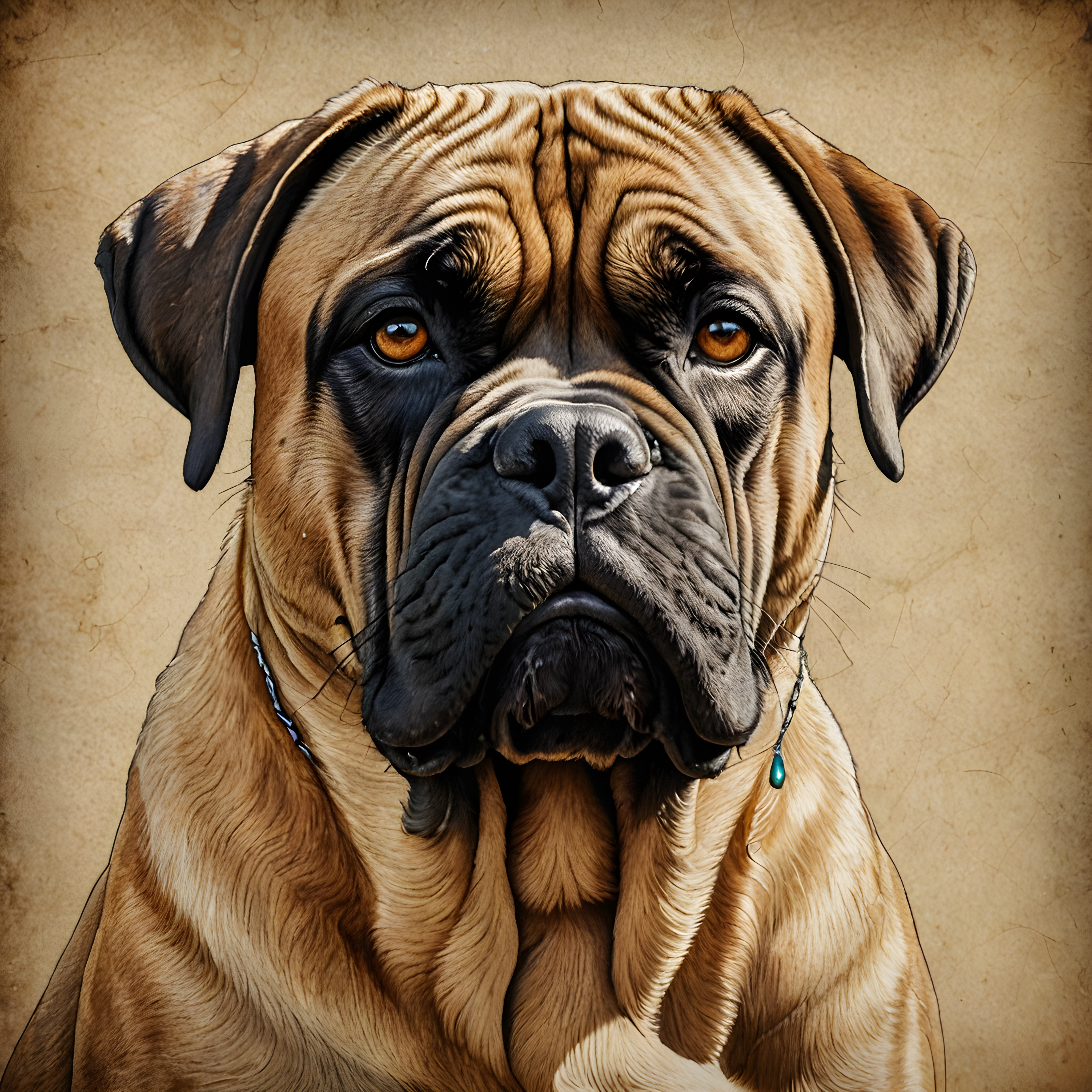 Bullmastiff — Pencil Sketch (Luxury)