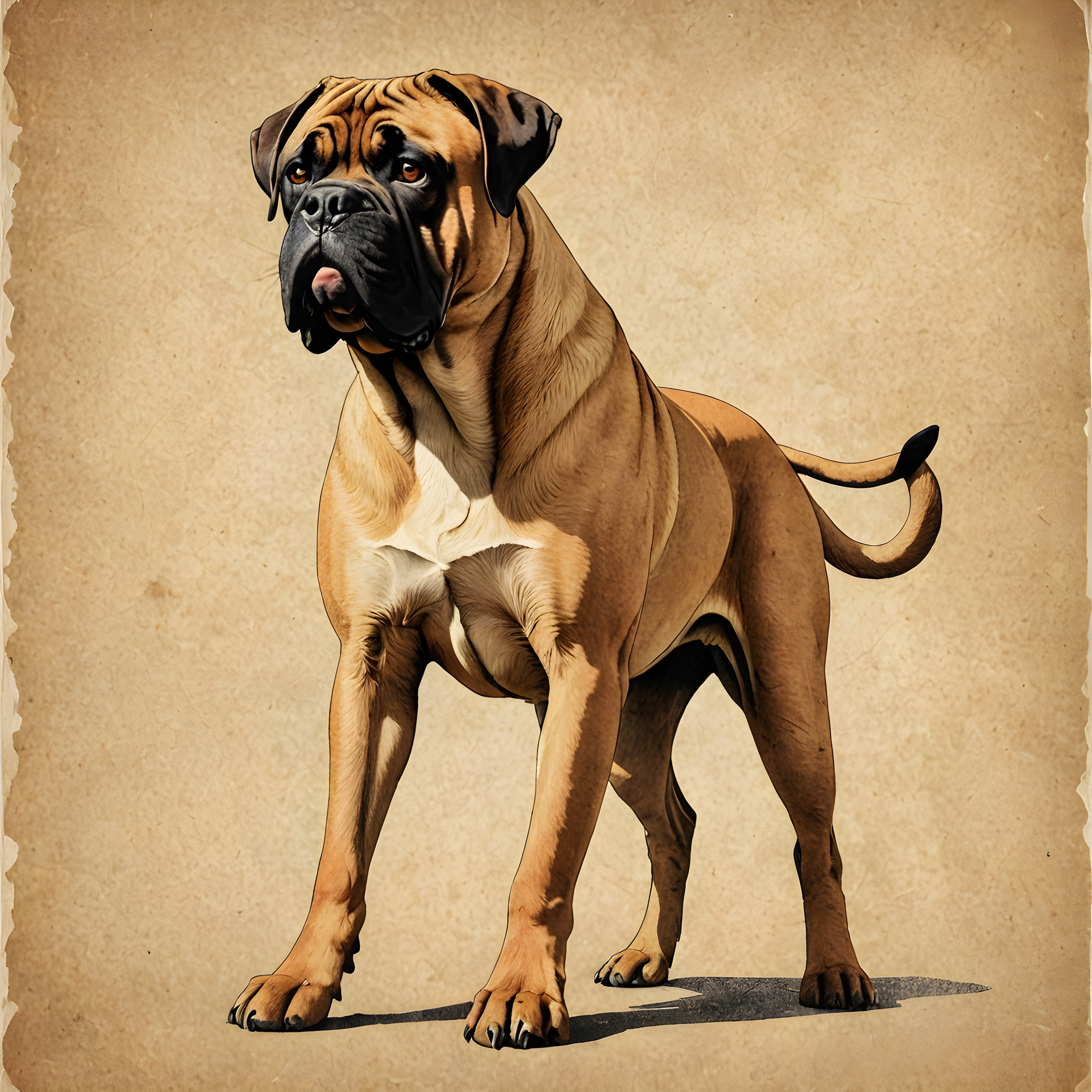 Bullmastiff — Vintage Poster (Playful)