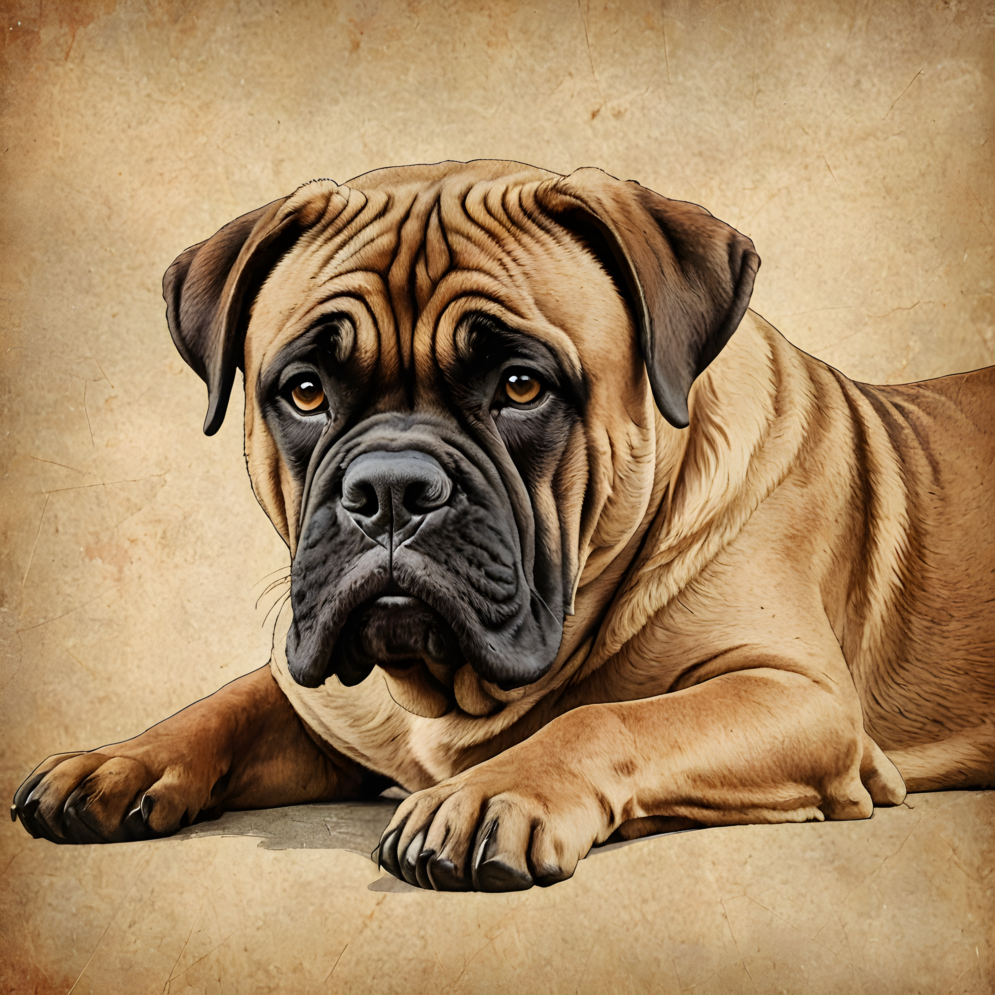 Bullmastiff — Vintage Poster (Romantic)