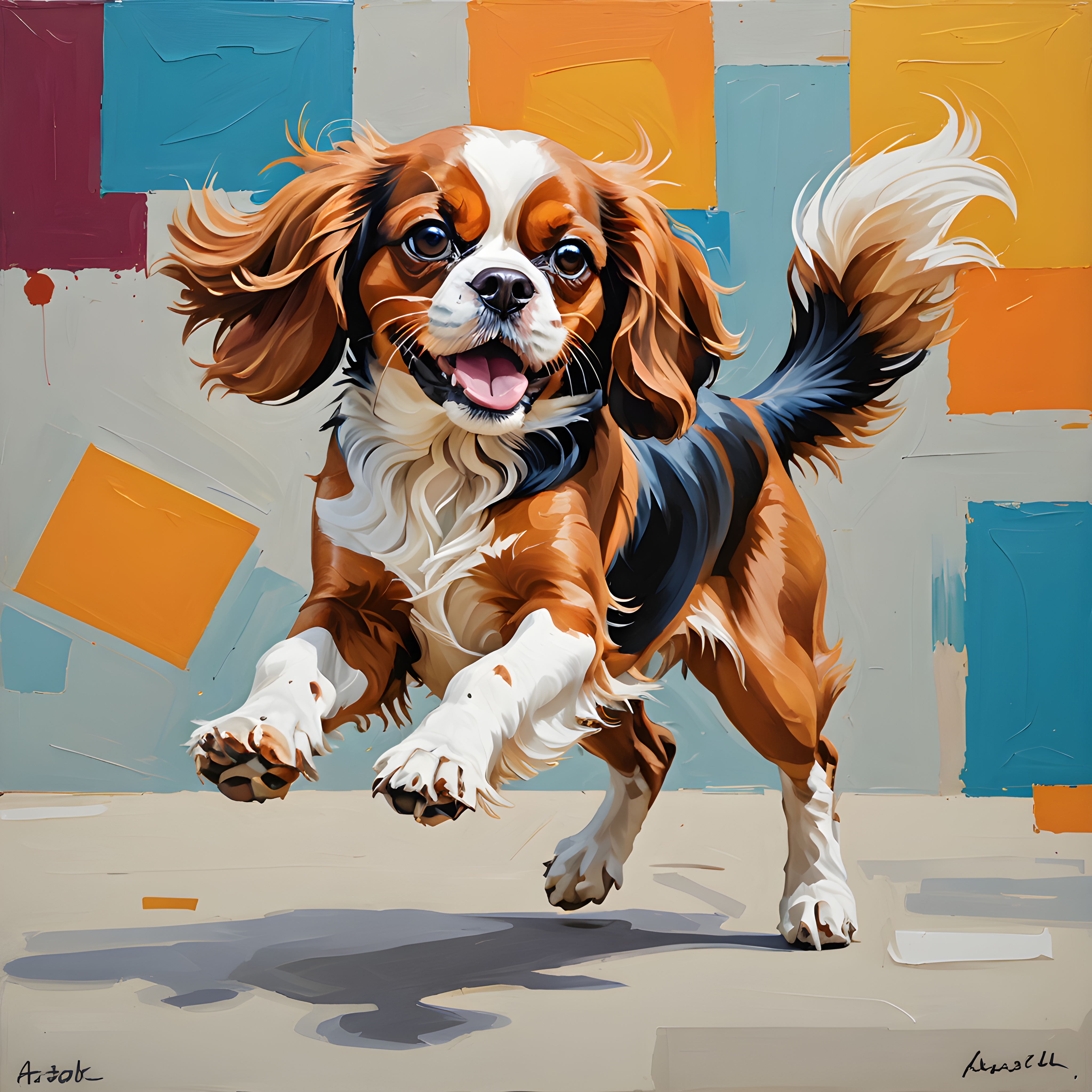 Cavalier King Charles Spaniel — Abstract (Playful)