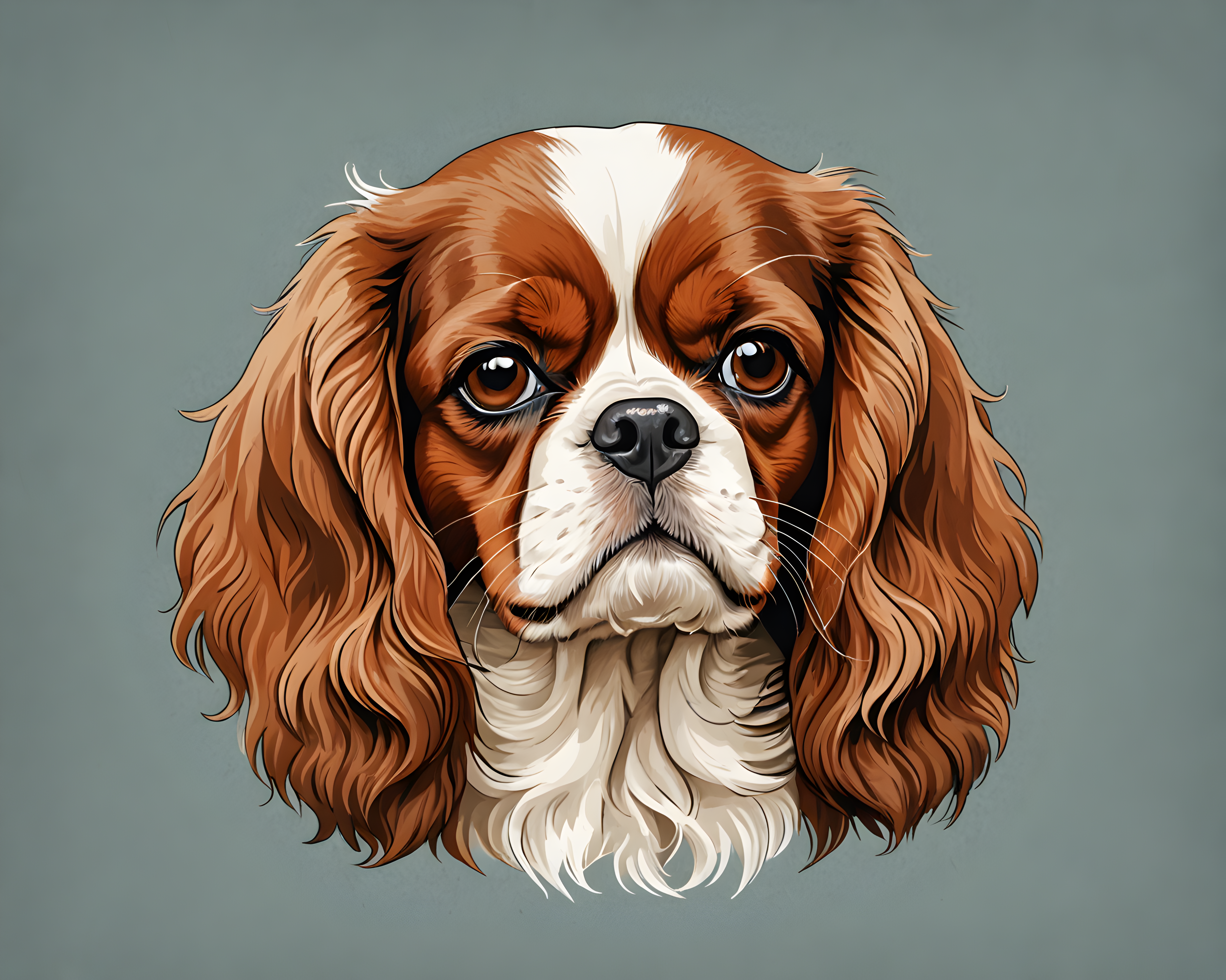 Cavalier King Charles Spaniel — Line Art (Aesthetic)