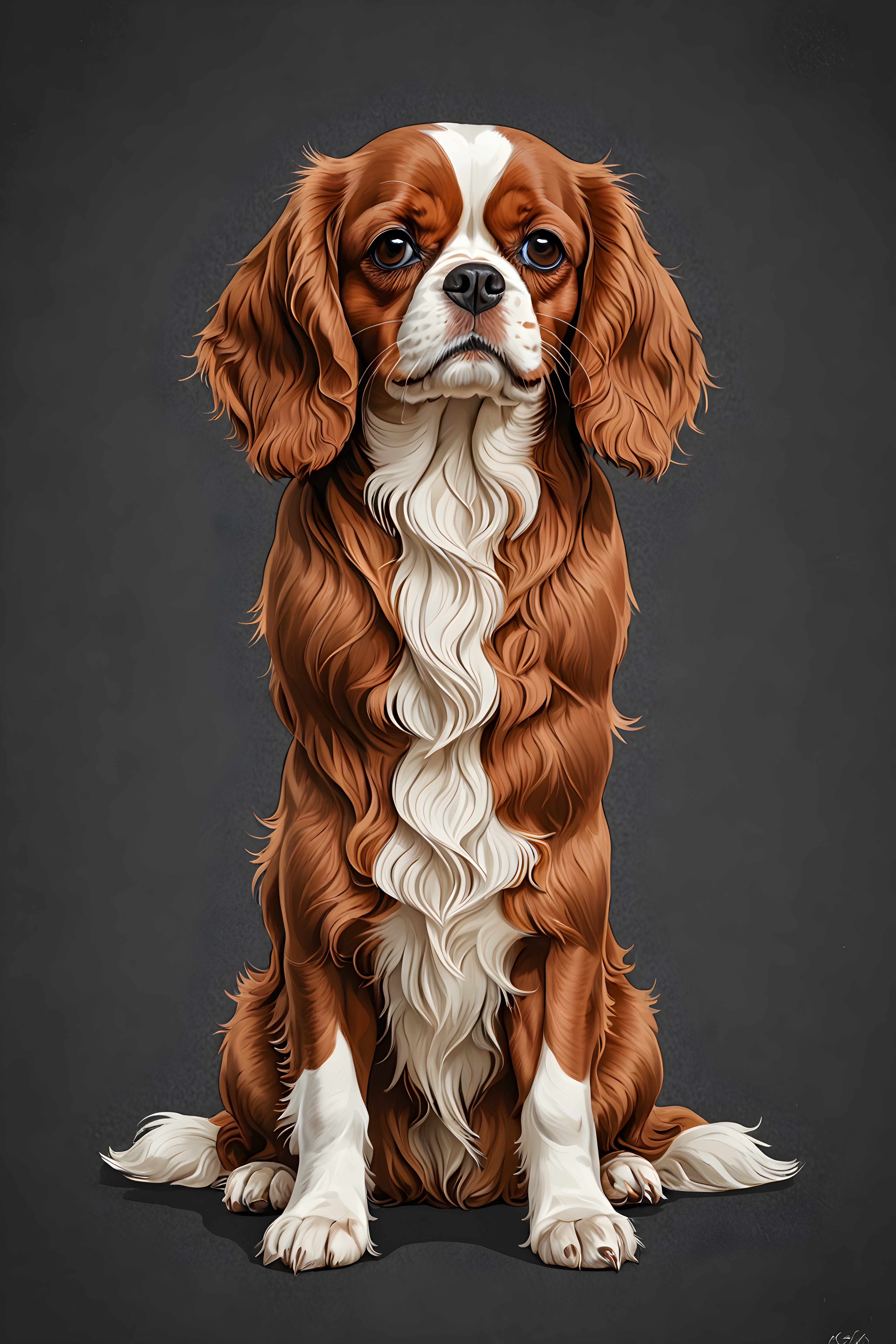 Cavalier King Charles Spaniel — Line Art (Aesthetic)