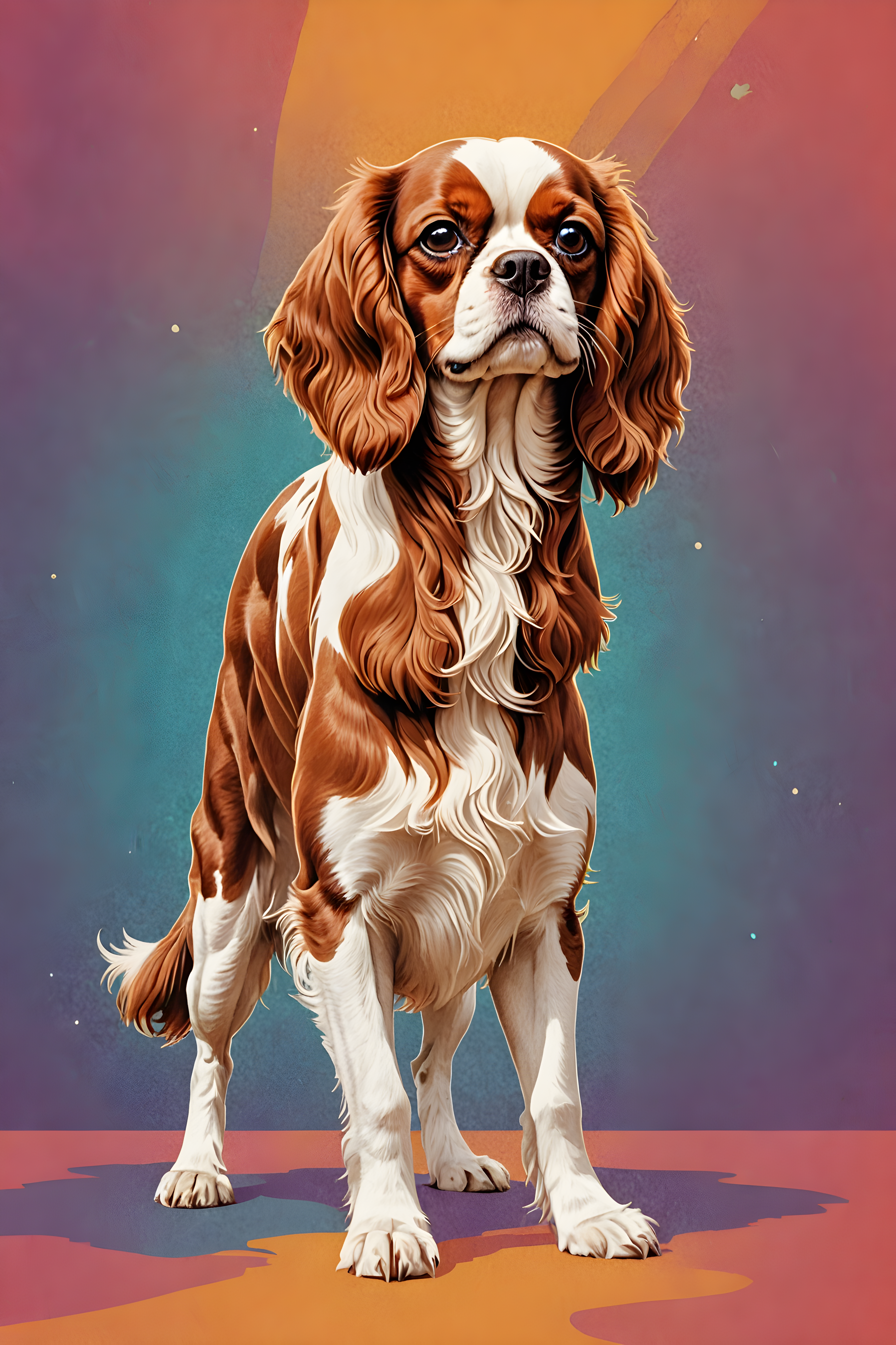 Cavalier King Charles Spaniel — Retro (Fantasy)