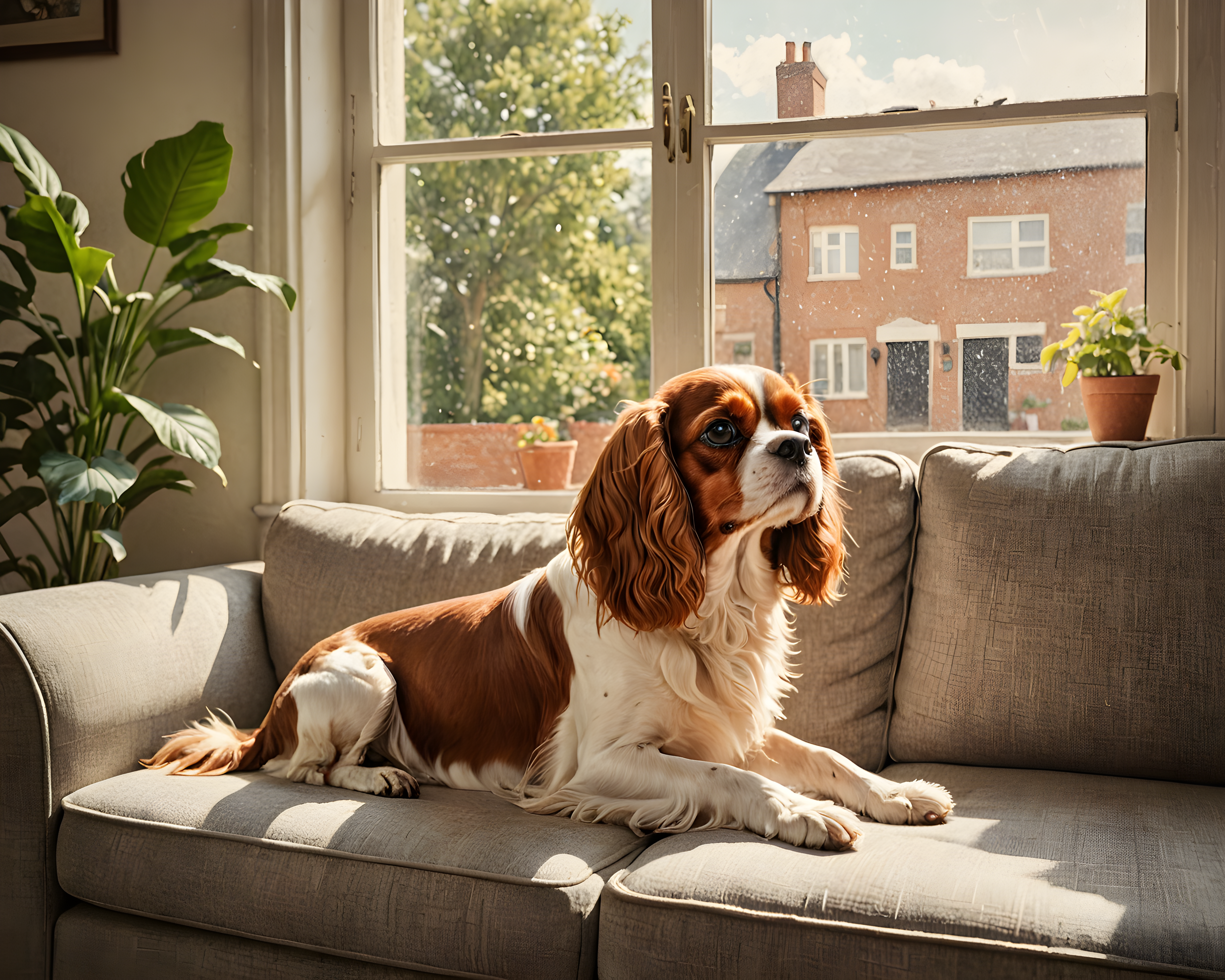 Cavalier King Charles Spaniel — Vintage Poster (Lifestyle)