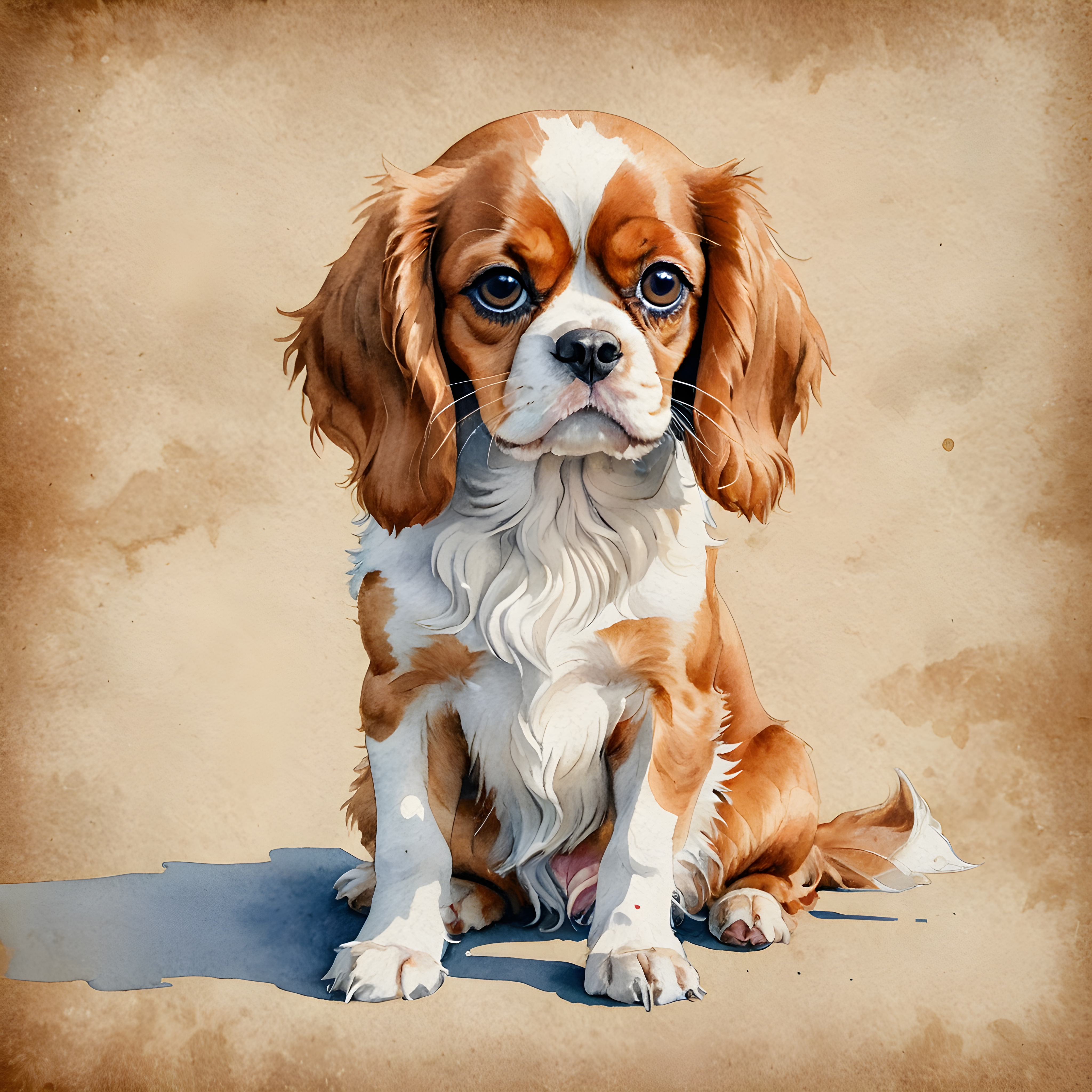 Cavalier King Charles Spaniel — Watercolor (Cute)