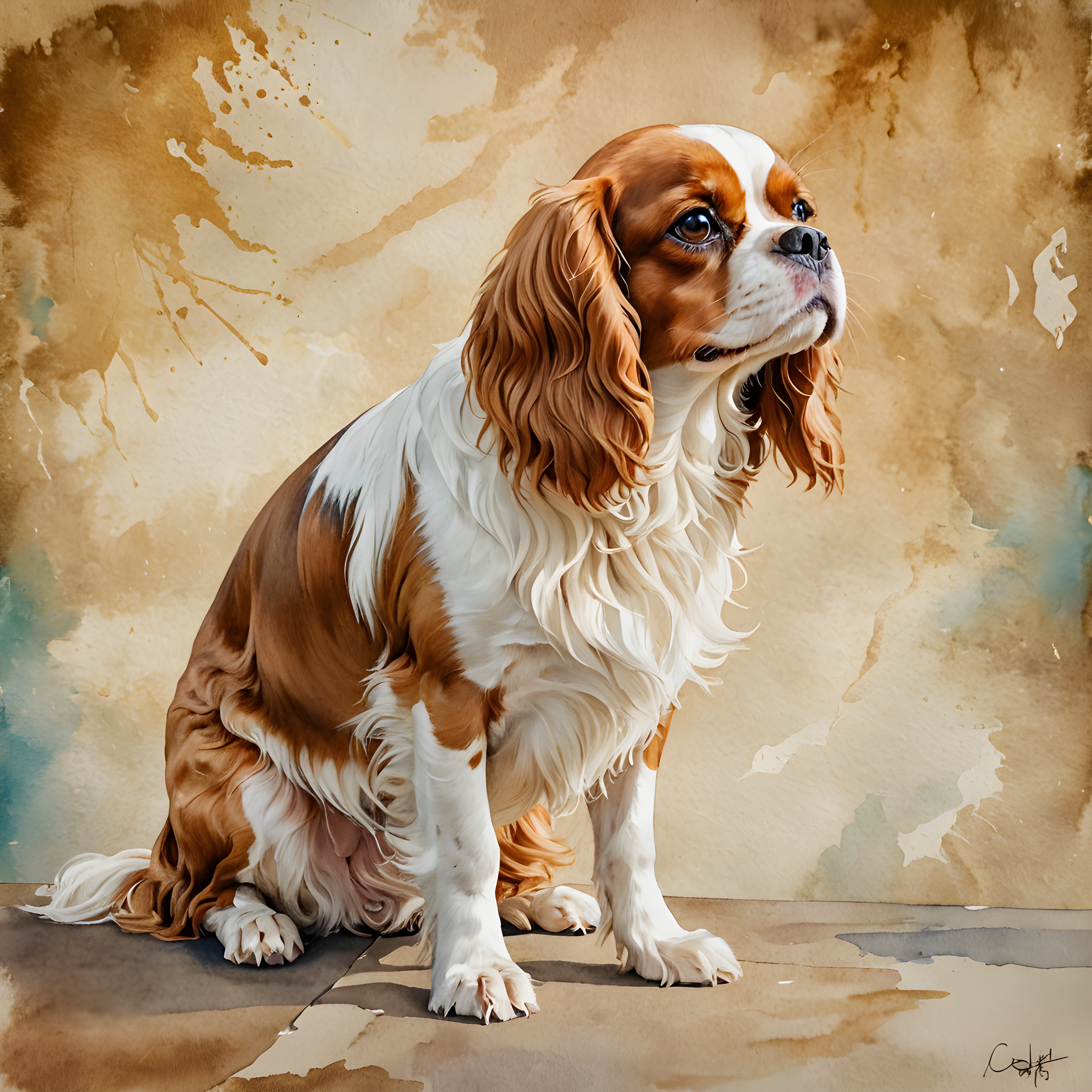 Cavalier King Charles Spaniel — Watercolor (Luxury)