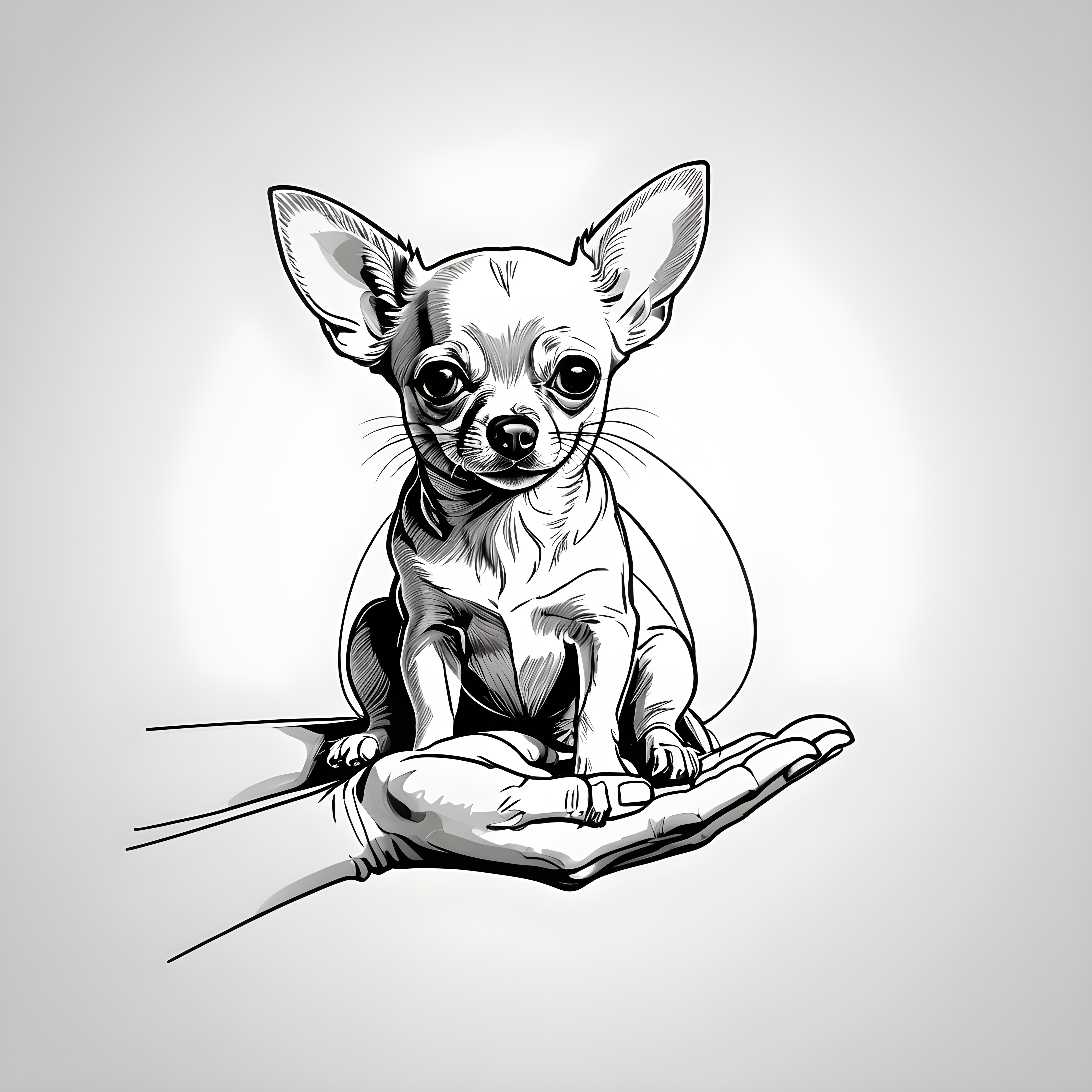Chihuahua — Minimalist Line Art (Sleepy)