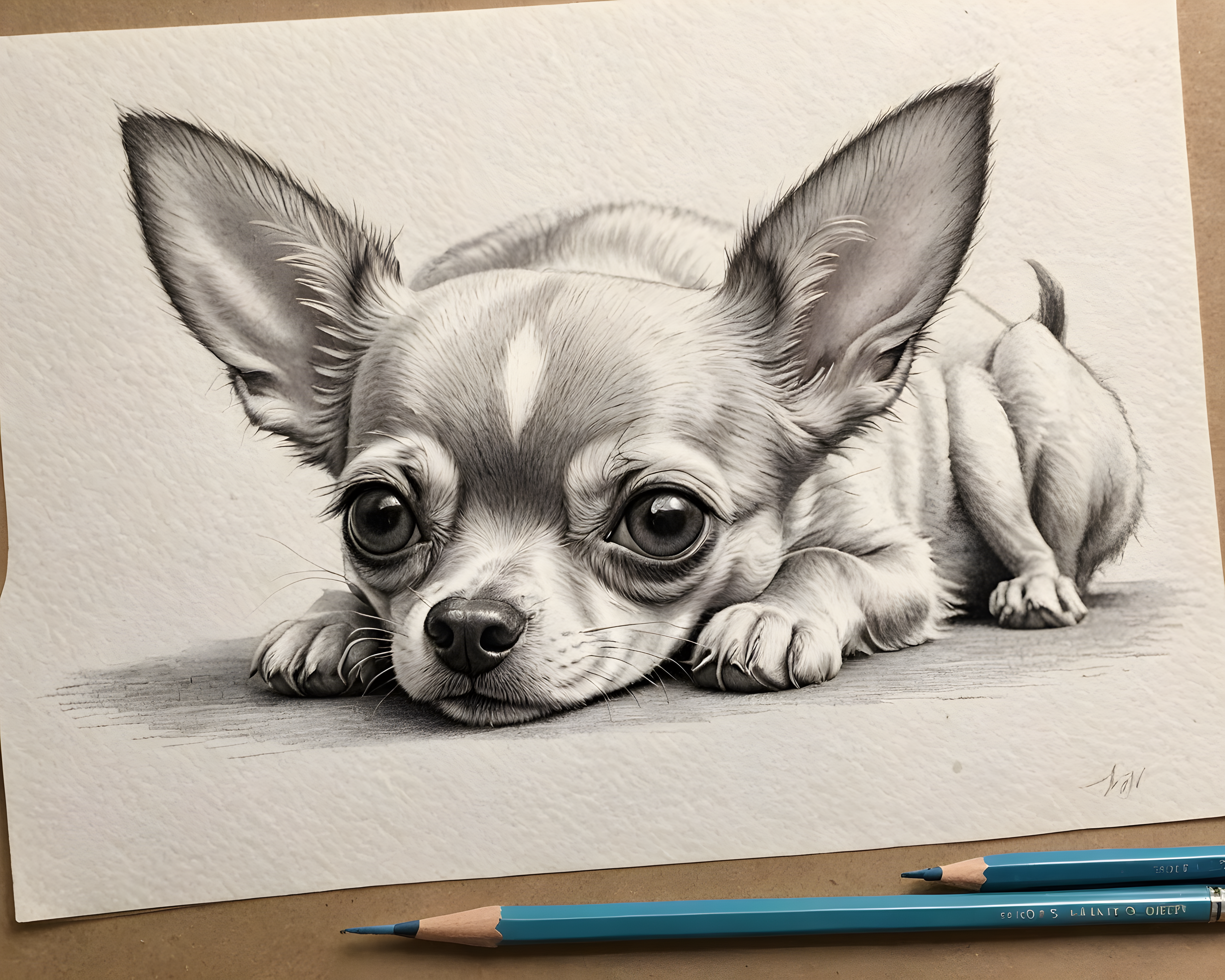 Chihuahua — Pencil Sketch (Cute)