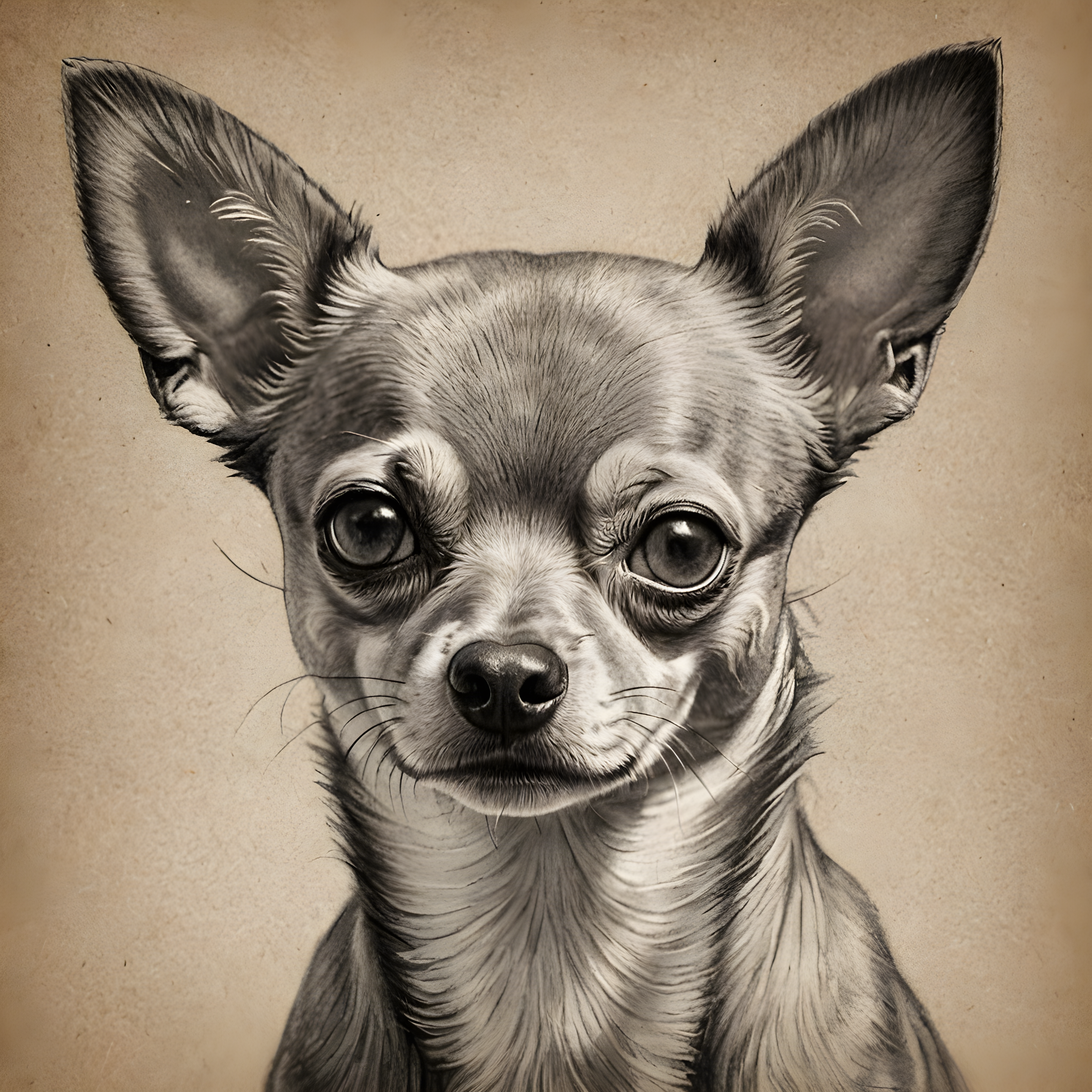 Chihuahua — Pencil Sketch (Emotional)
