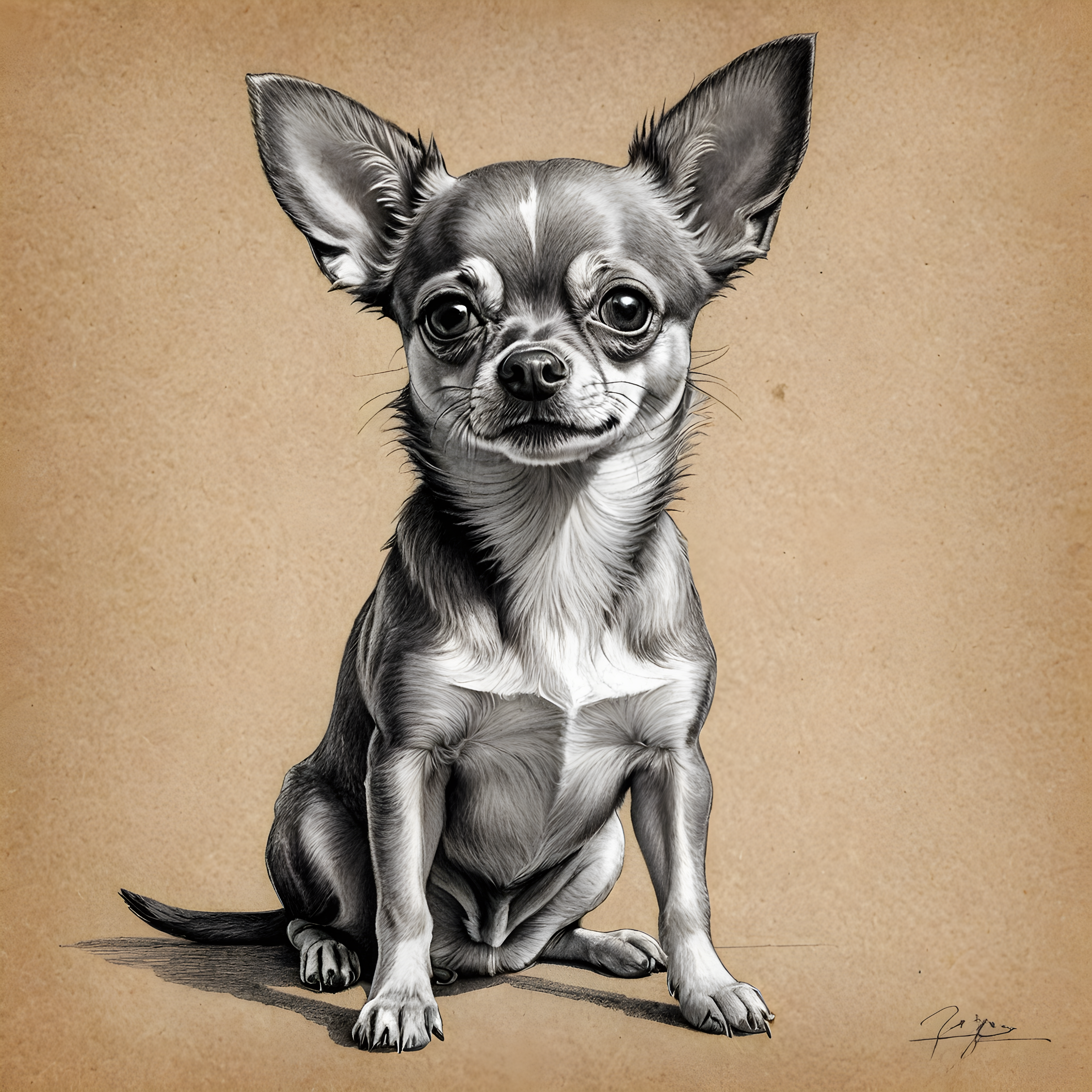 Chihuahua — Pencil Sketch (Playful)