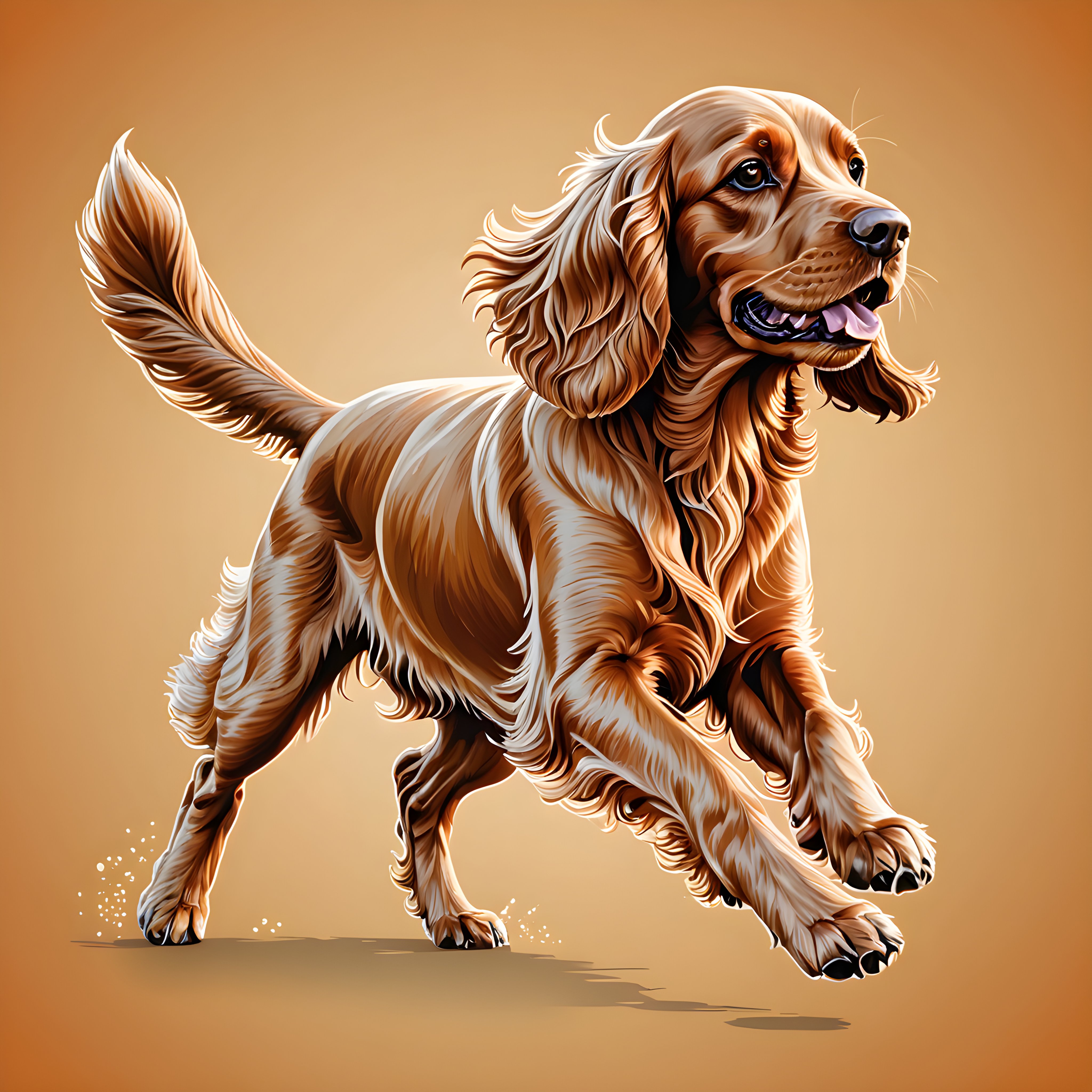 Cocker Spaniel — Line Art (Energetic)