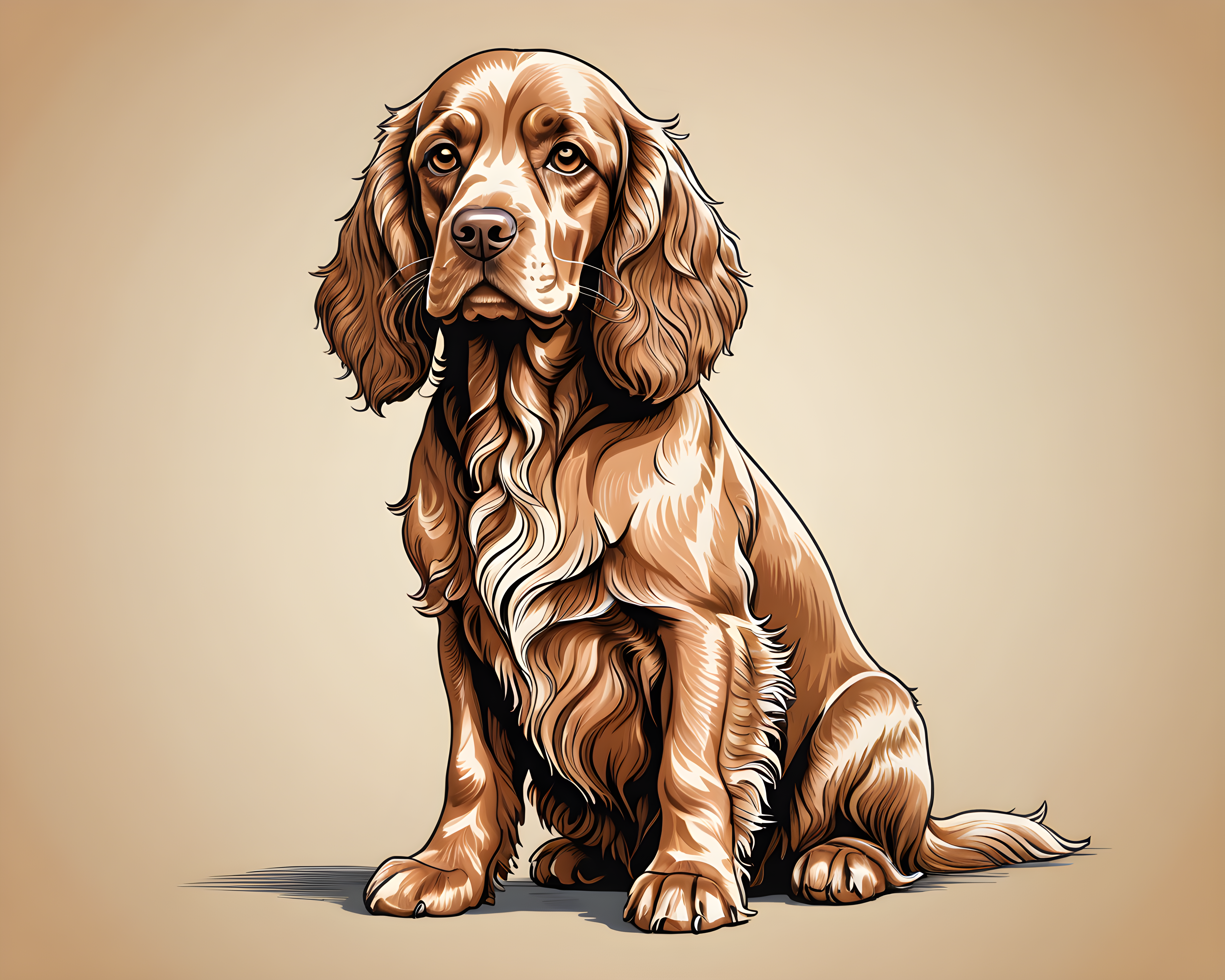 Cocker Spaniel — Line Art (Fantasy)