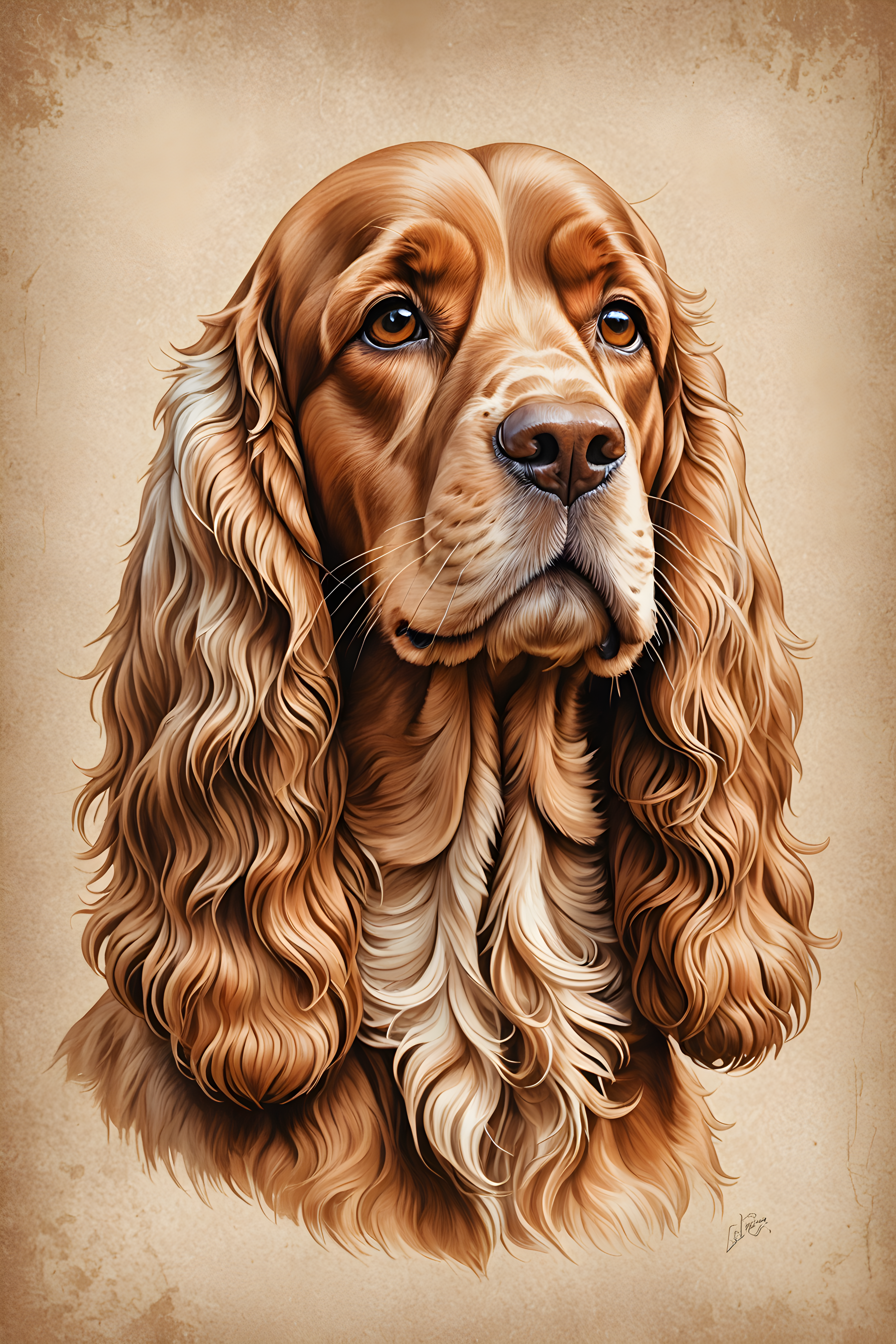 Cocker Spaniel — Line Art (Romantic)