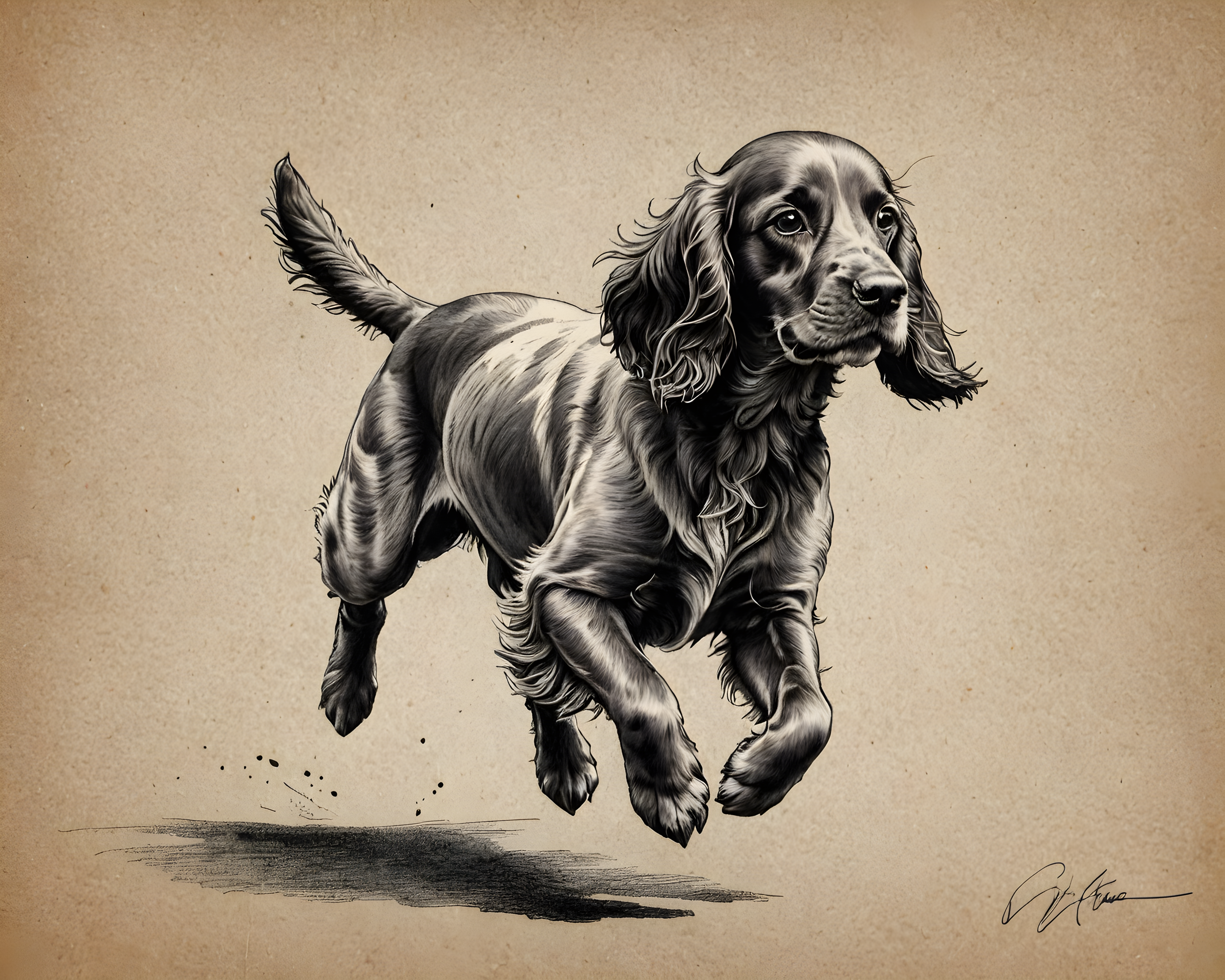 Cocker Spaniel — Pencil Sketch (Aesthetic)
