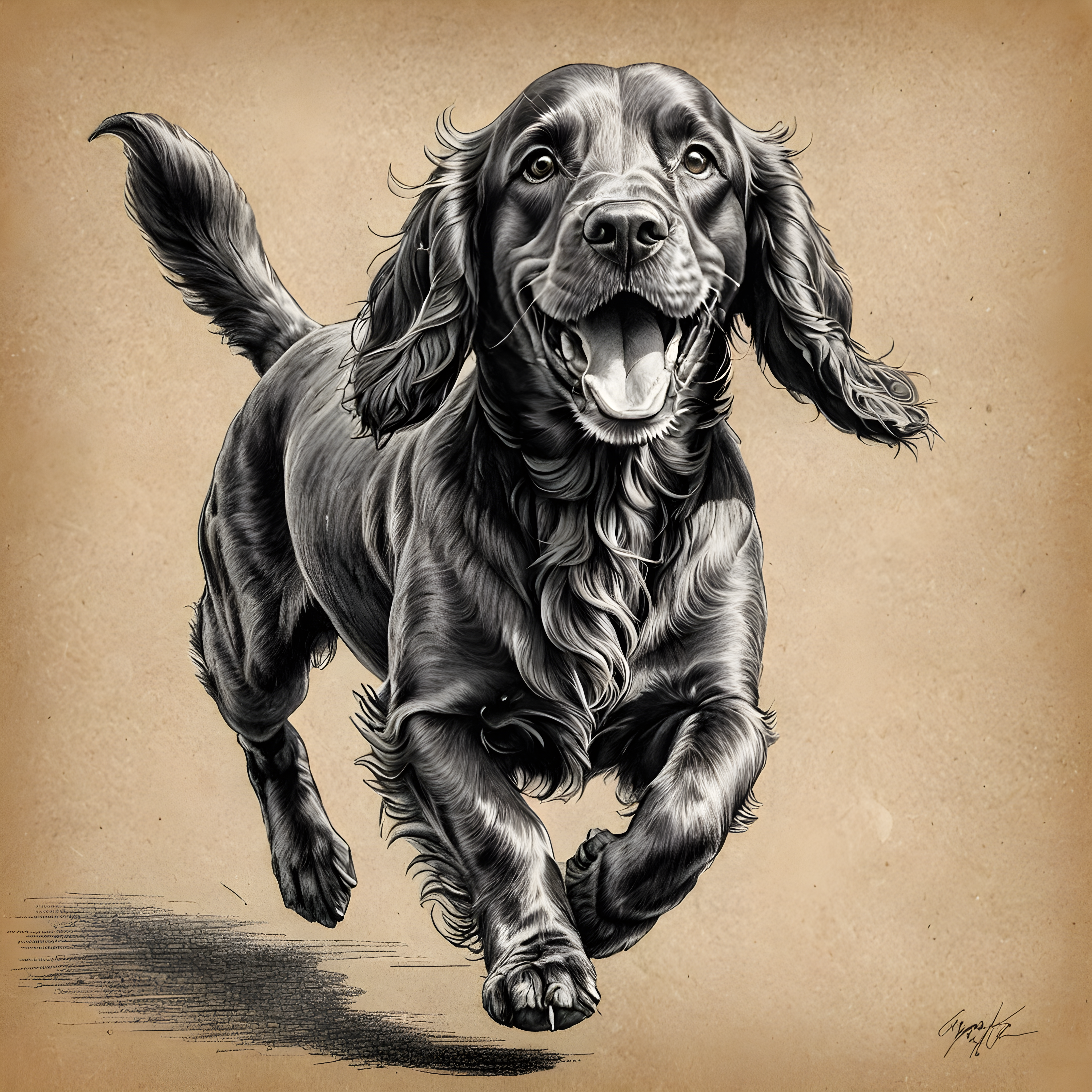 Cocker Spaniel — Pencil Sketch (Happy)