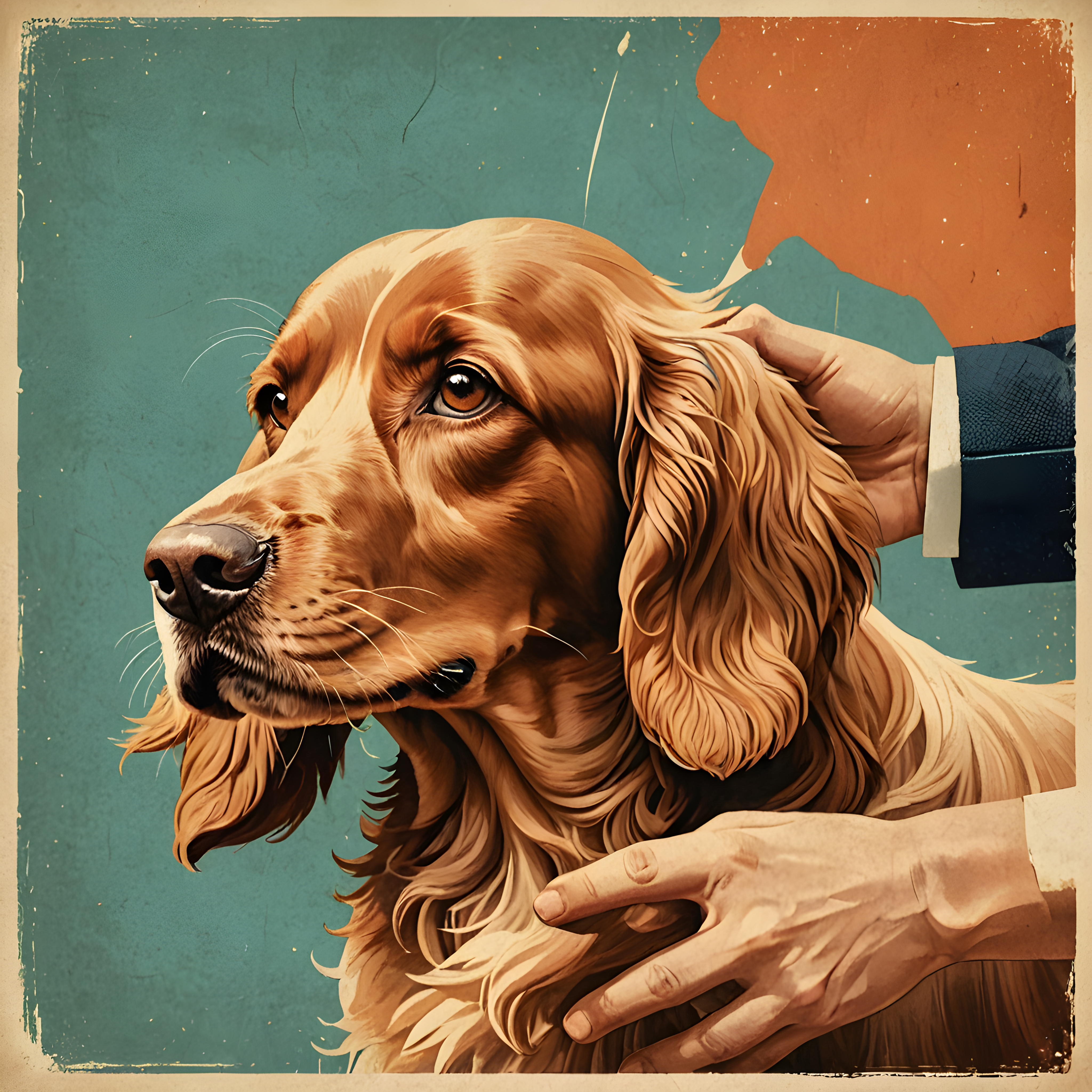 Cocker Spaniel — Vintage Poster (Energetic)
