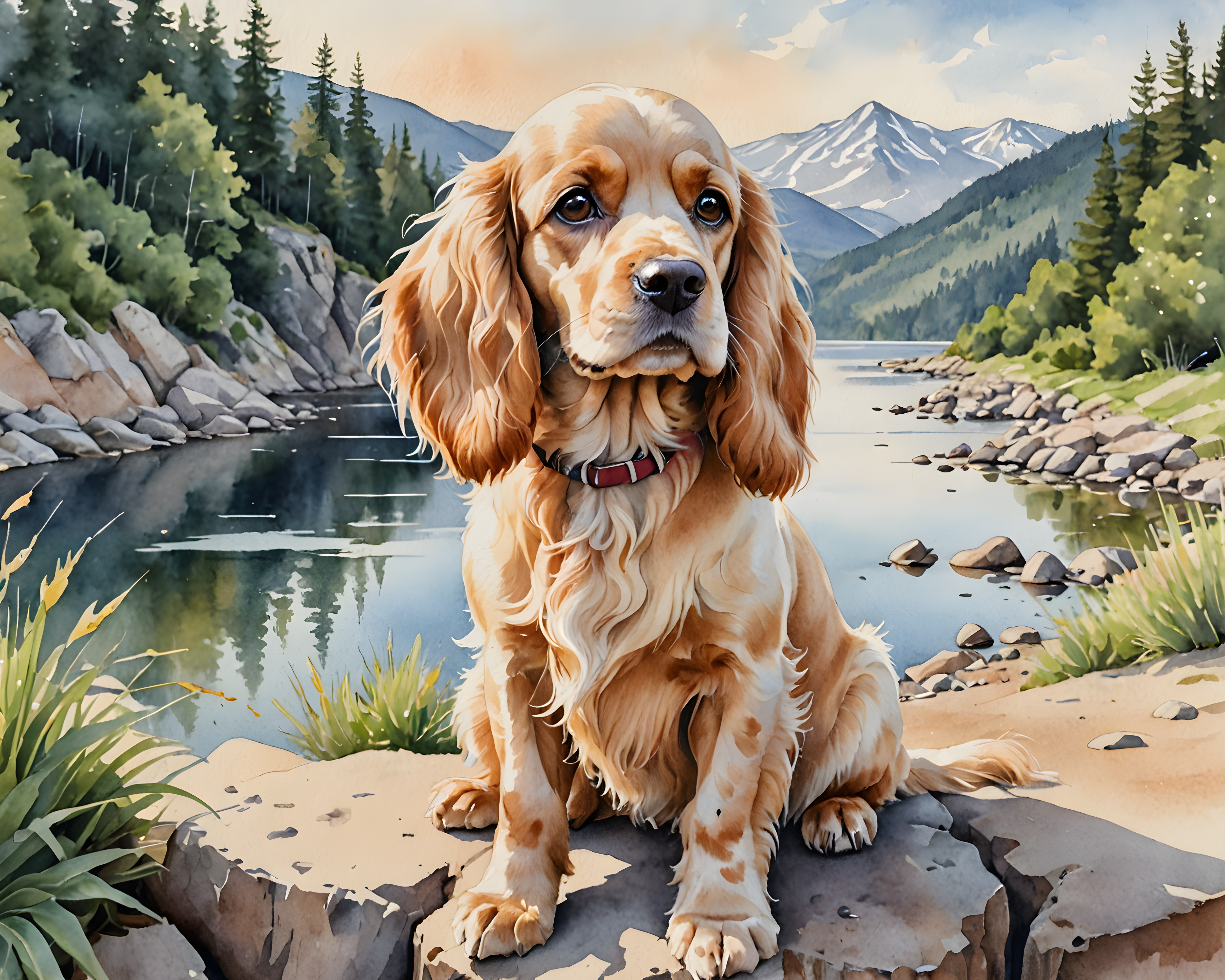 Cocker Spaniel — Watercolor (Cute)