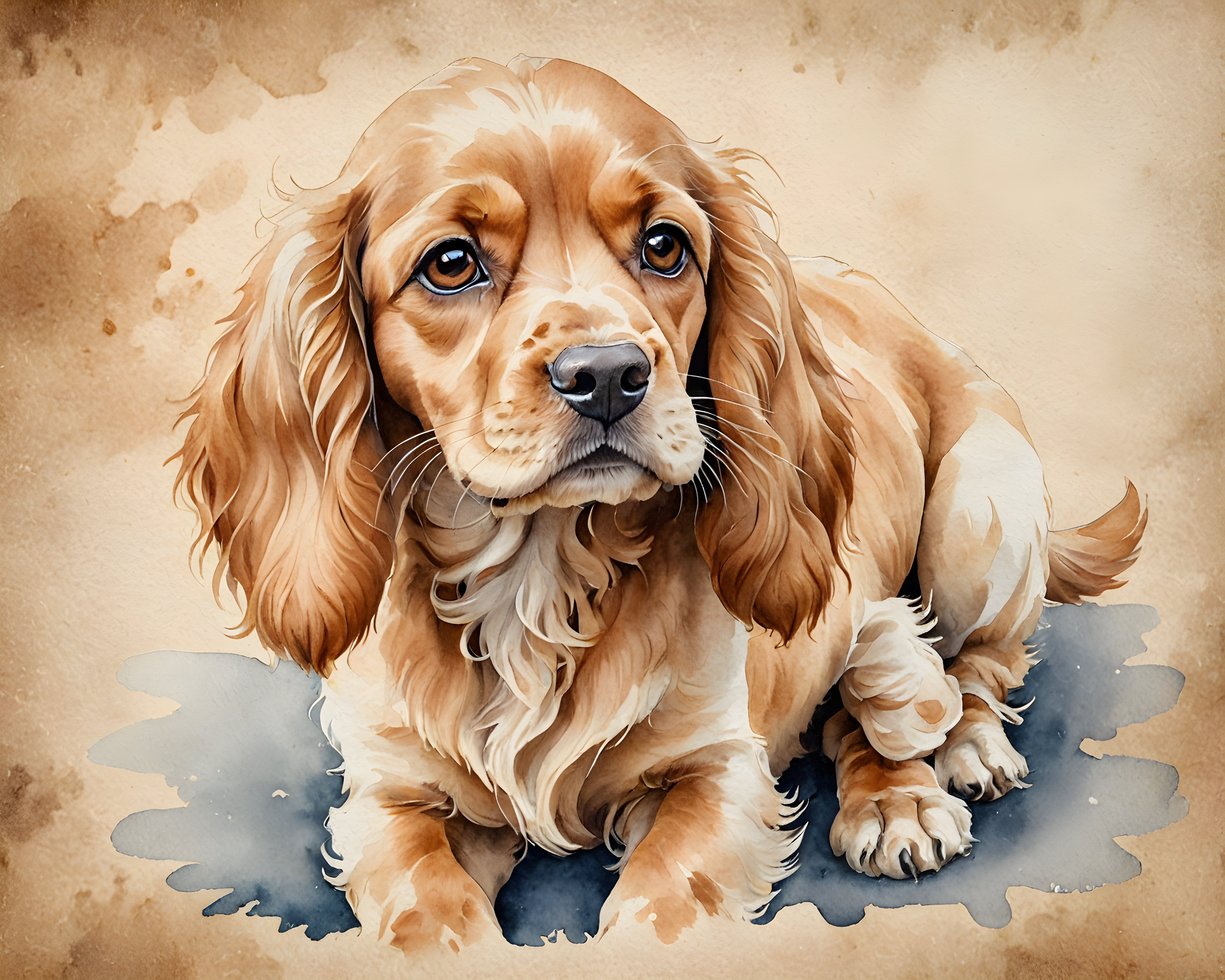 Cocker Spaniel — Watercolor (Cute)